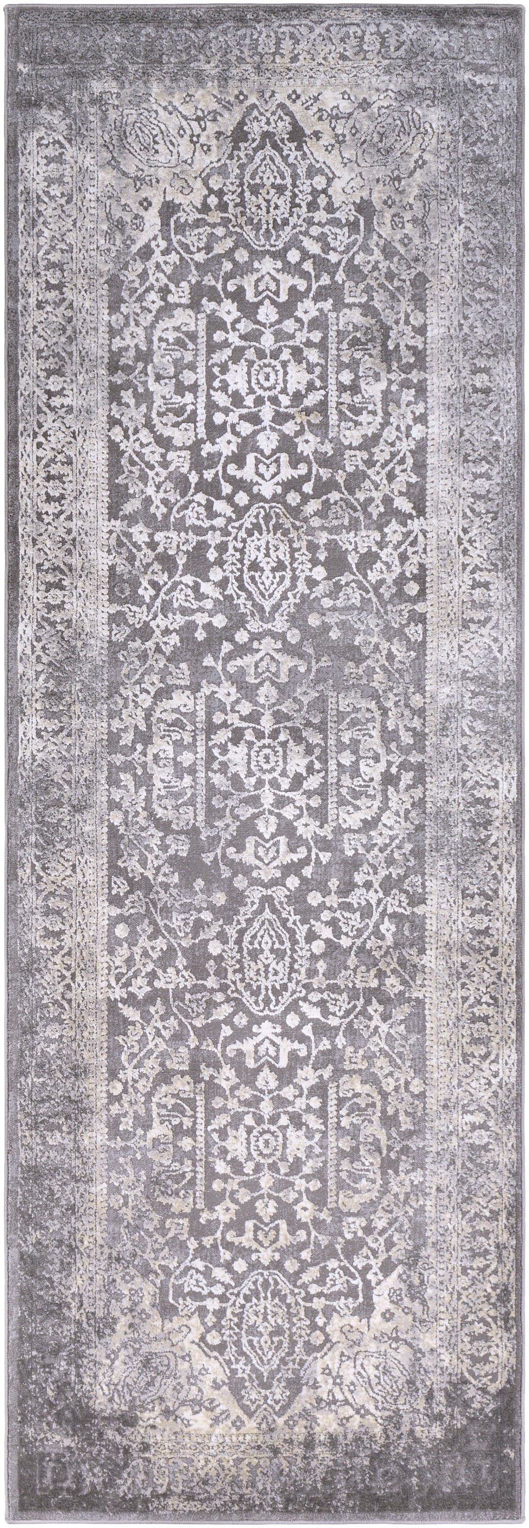 Livabliss TBT2300-2776 Tibetan 2 x 8 (ft) Polyester Charcoal Rectangular Indoor Distressed/Overdyed Oriental Runner rug