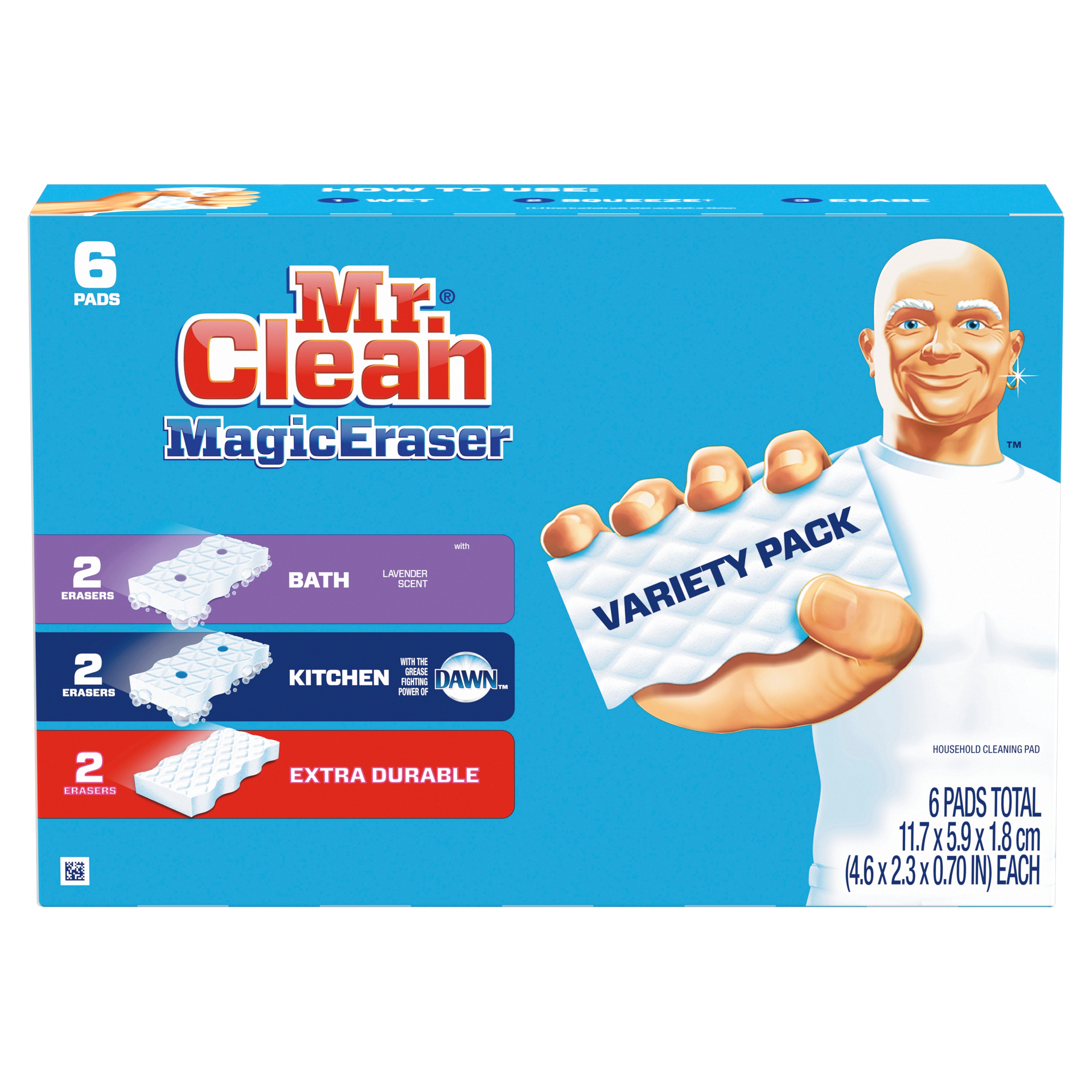 Với bộ đa dạng tấm lau sạch Mr. Clean Magic Eraser 6 miếng, bạn sẽ không còn phải lo lắng về các vết bẩn, xước hay trầy trên các bề mặt quanh nhà. Bộ sản phẩm này gồm 6 tấm lau sạch, bao gồm các sản phẩm chuyên dụng cho phòng tắm, phòng bếp và các khu vực khác trong nhà. Với chất liệu đặc biệt và thiết kế tiện lợi, bạn sẽ không còn phải lo lắng về việc vệ sinh nữa. Hãy xem ảnh để hiểu rõ hơn về sự tiện lợi và hiệu quả của sản phẩm này!
