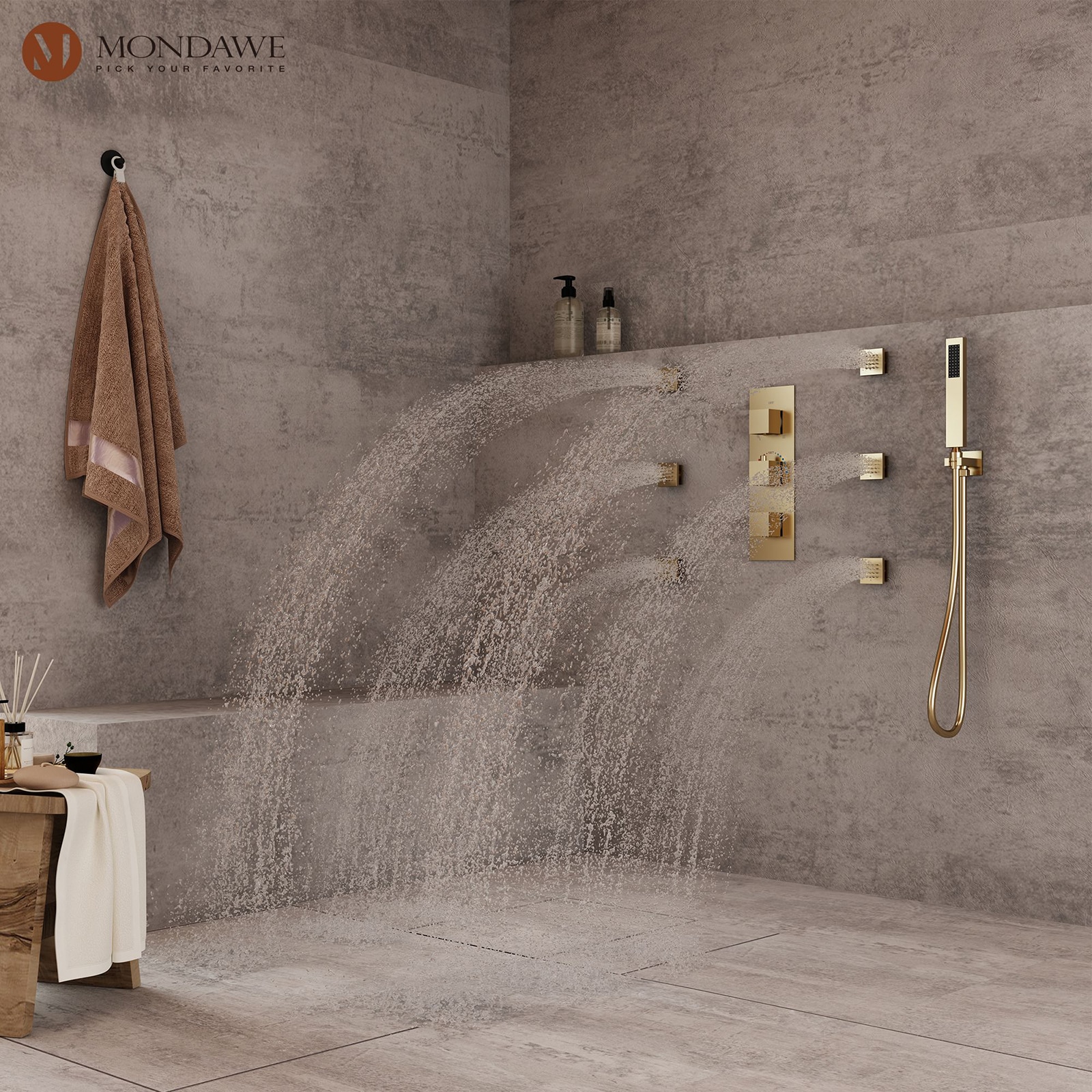 Mondawe MO-DT60168MB Showerhead-Bar-Panels - View #4
