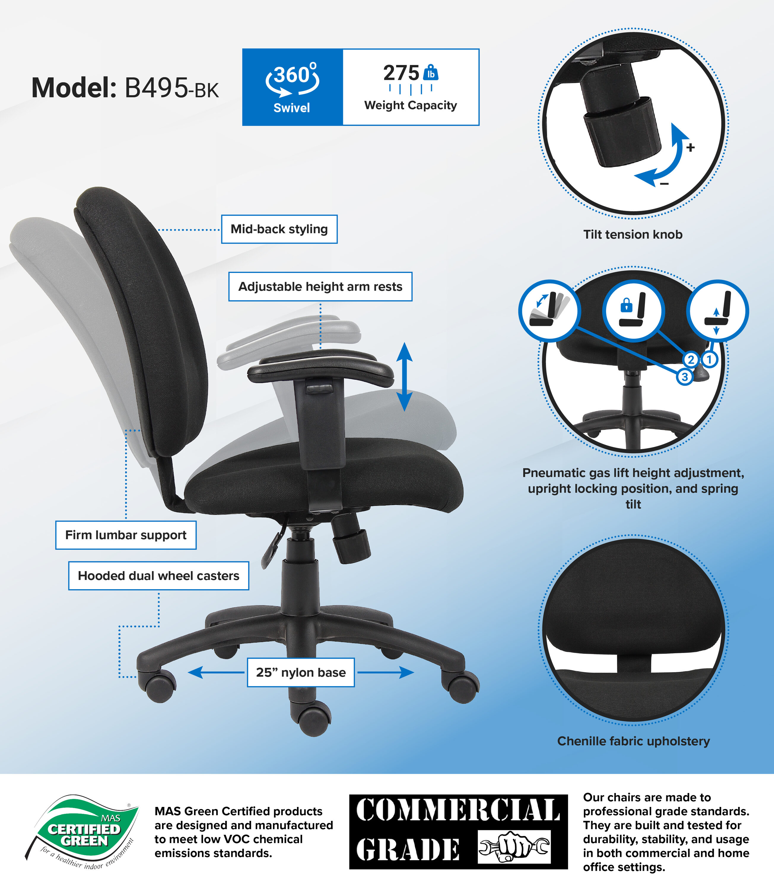 Boss Office Products B495-BK Office-Chairs - View #5