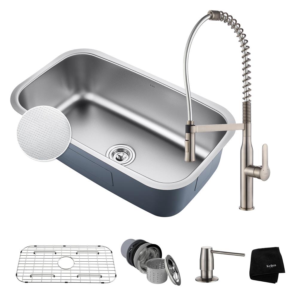 Kraus Outlast MicroShield 31.5 Scratch-Resist Single Bowl Stainless Steel Undermount Kitchen Sink KBU14E