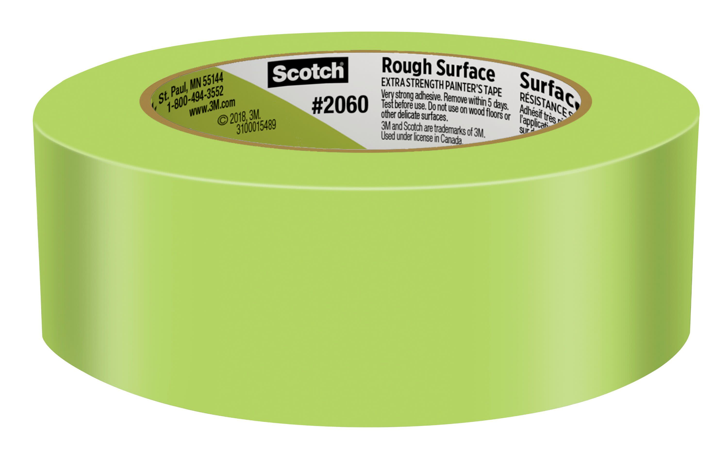 3m 2060-1.5a-Bk 1-1/2 X 60yd Green Scotch Lacquer Masking Tape Bulk, Case  Of 24