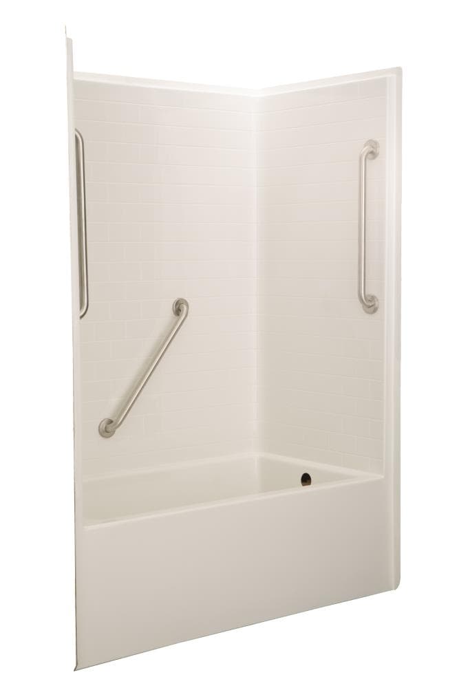 Laurel Mountain Luray 32-in W x 60-in L x 81-in H White Bathtub and ...