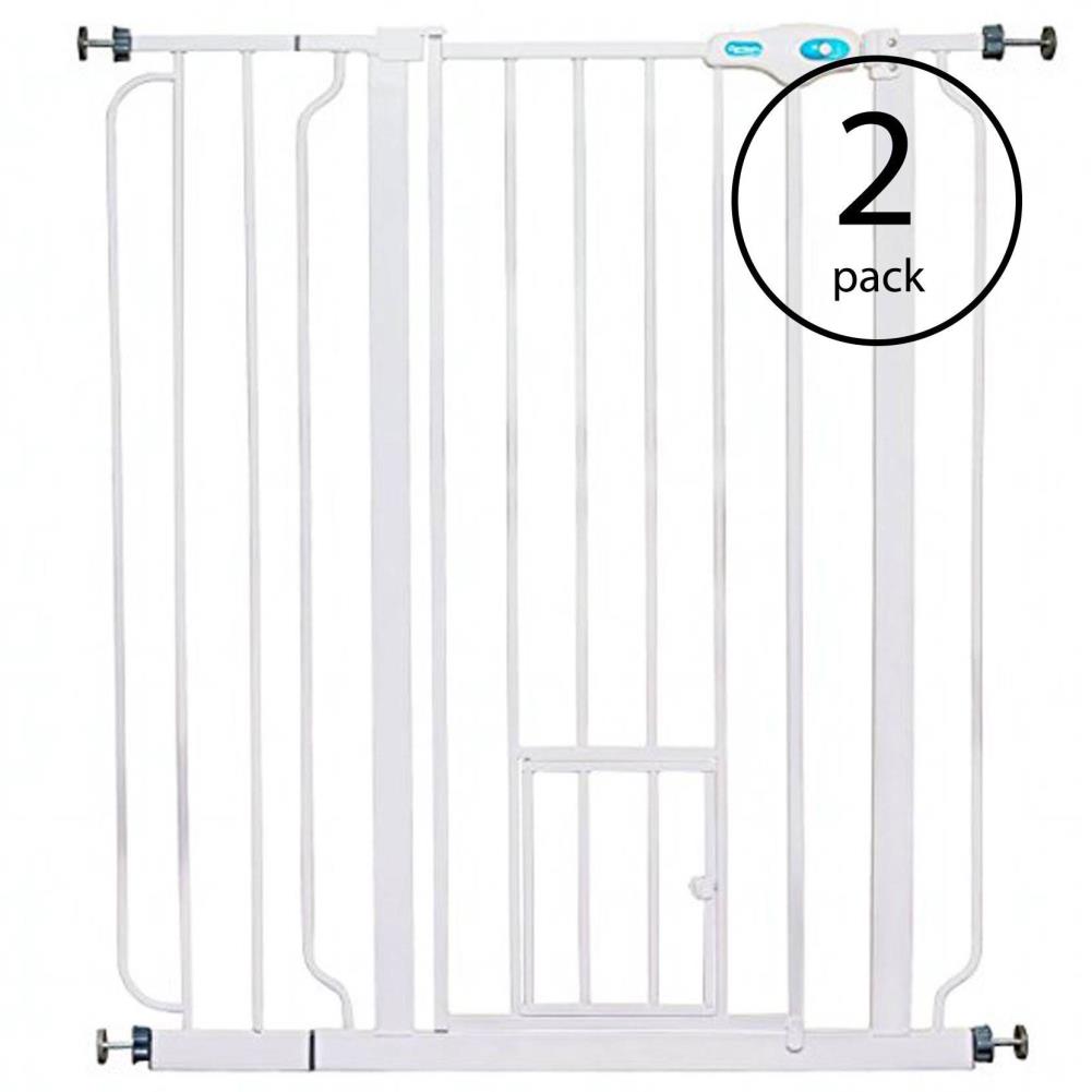 Carlson Pet Products 110054 36-Inches H Tension-mount Expandable White Metal Pet Gate