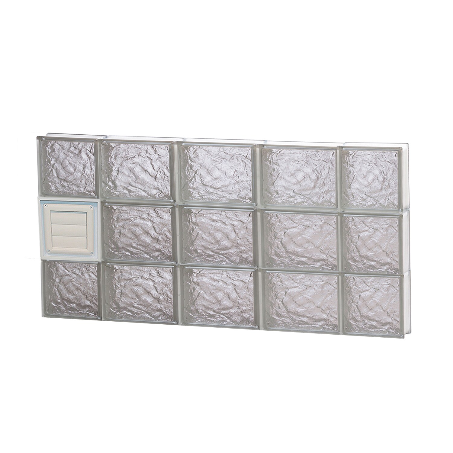 REDI2SET D3618IS Ice Glass 34-3/4-in x 17-1/4-in Frameless Replacement Dryer vent Glass Block Window