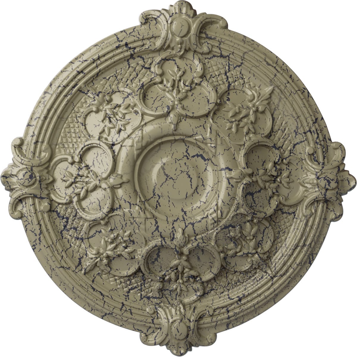 Ekena Millwork CM17HACSC Hamilton 17.375-in W x 17.375-in L Painted Castle Stone Crackle Polyurethane Whole Ceiling Medallion