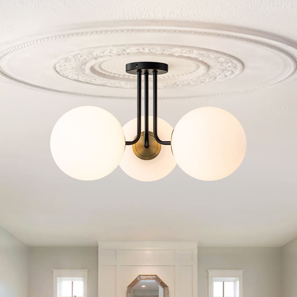 EDISLIVE Y81010000044578 Lueck 3 -Light 22-in Black Semi Flush Mount Light