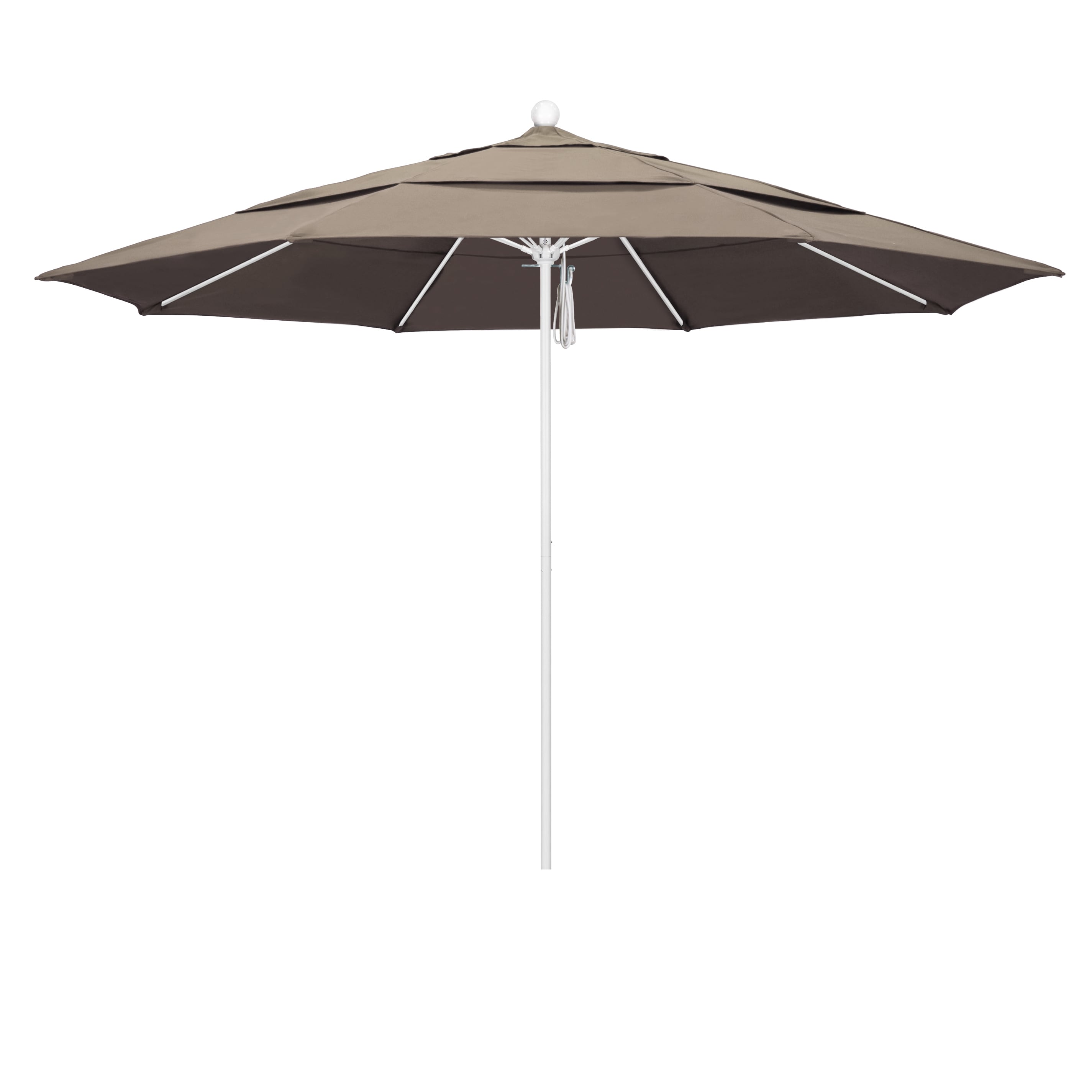 California Umbrella ALTO118170-5461-DWV 11-ft Aluminum Brown No-tilt Market Patio Umbrella