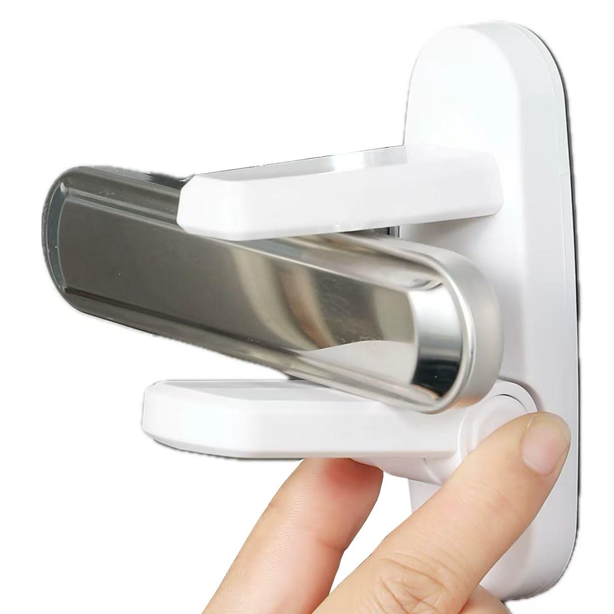 SenQWFa  Door Lever Lock 2 Pack No Drilling or Tools Needed for Installation ABS Material Door Handle Baby Proof with Strong 3M Adhesive Prevents