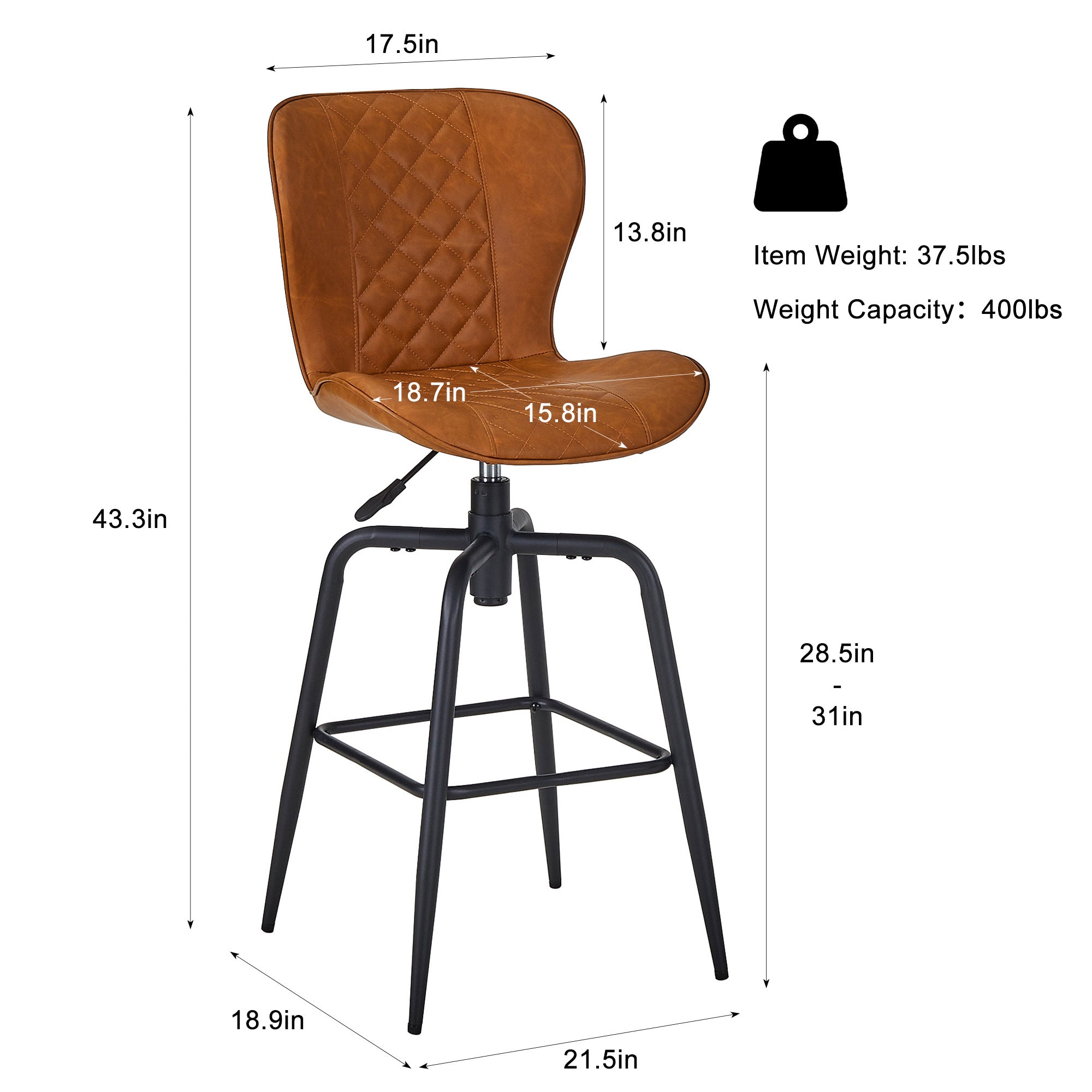 Vecelo LOE-CC02-BRN stools - View #3
