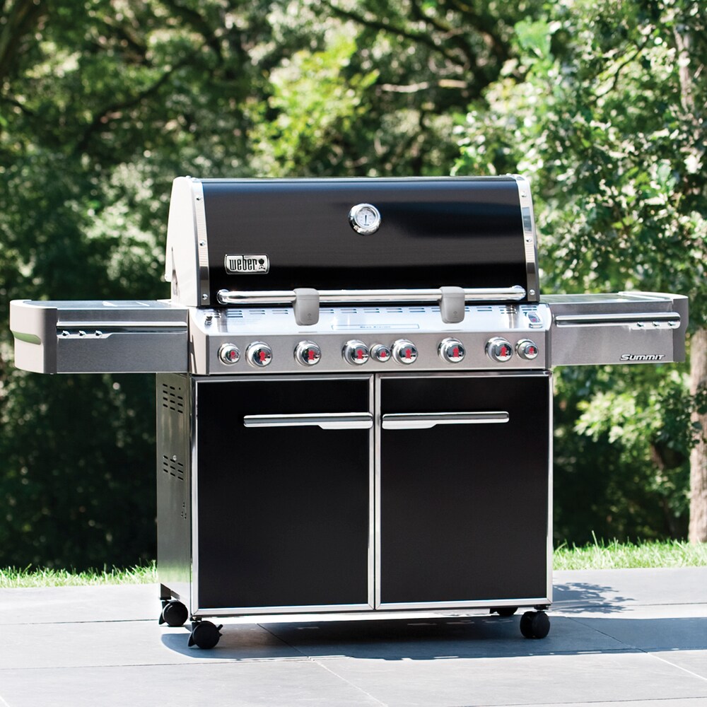 Gravere Kan hensigt Weber Summit E-670 Black 6-Burner Natural Gas Infrared Gas Grill with 1  Side Burner with Integrated Smoker Box in the Gas Grills department at  Lowes.com