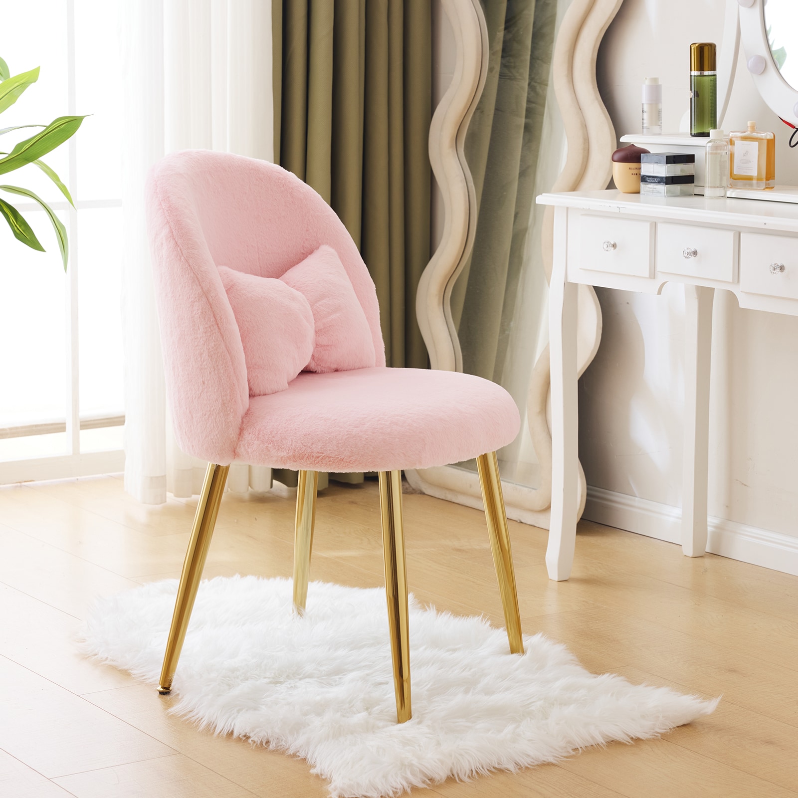 Outopee LO1G98000147 Casual Pink Accent Chair