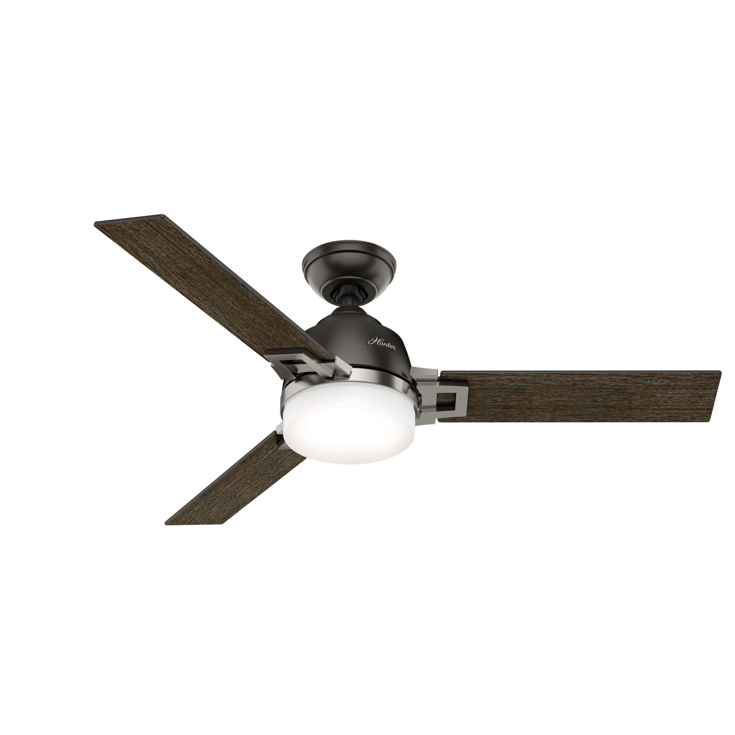 48'' Brushed Nickel 3-Blade Ceiling Fan with LED Light and Remote