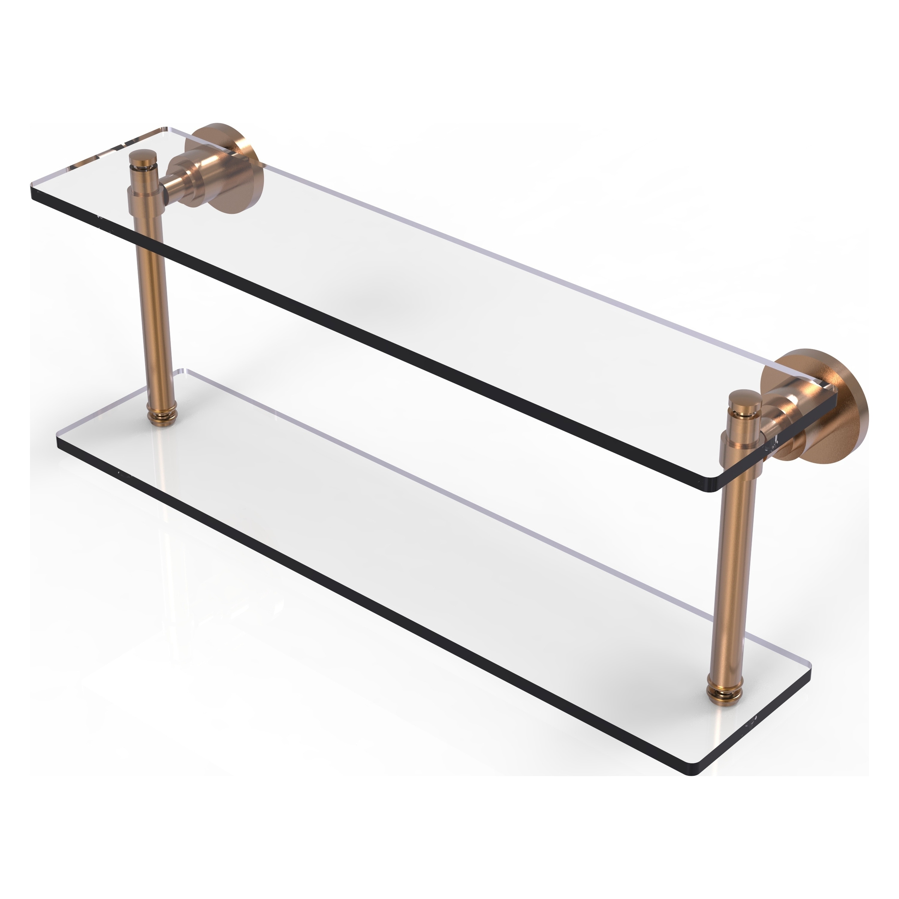 Allied Brass WS-2/22-BBR Washington Square Brushed Bronze 2 -Tier Wall mount Bathroom Shelf ( 22-in x 8-in x 5-in )