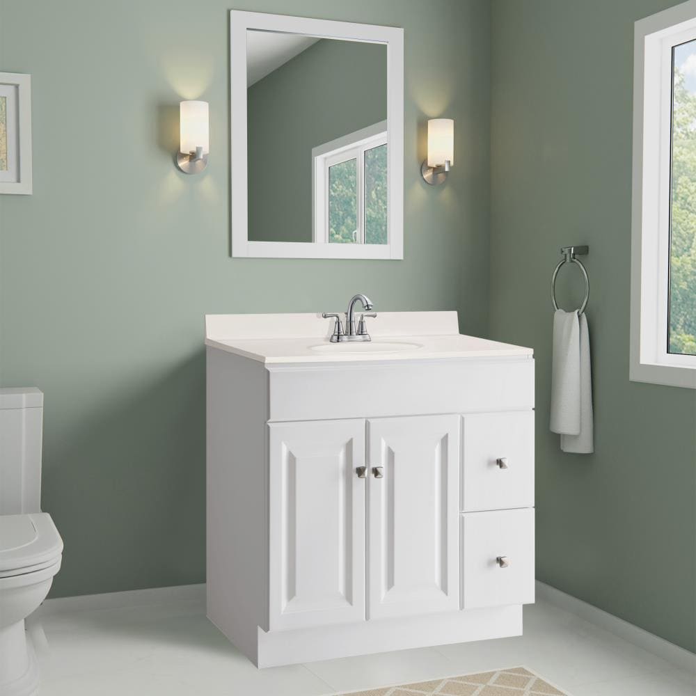 Design House 31-in White On White Cultured Marble Integral Single Sink ...