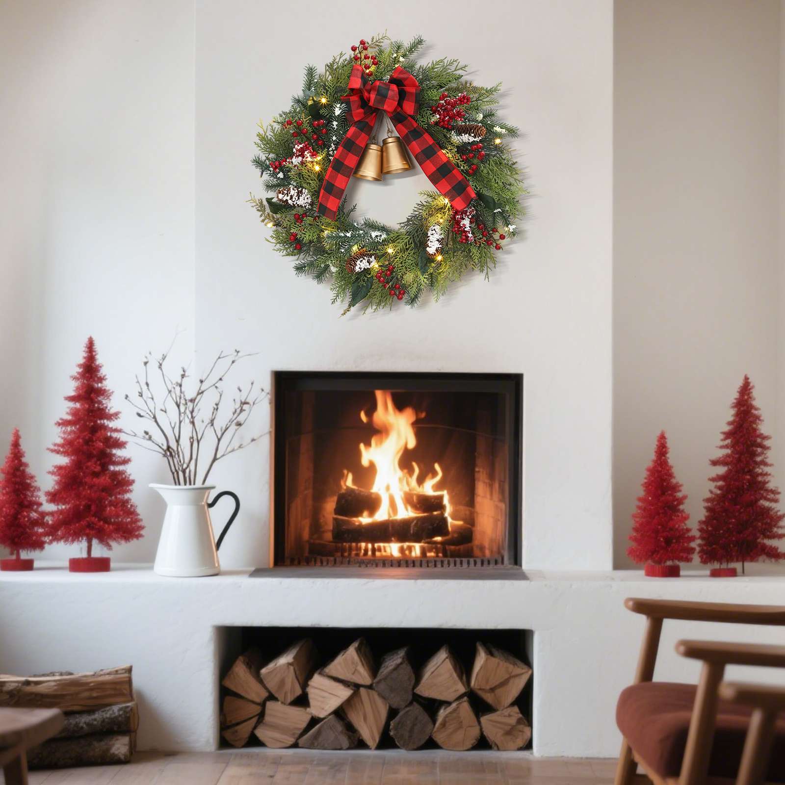 Qeetex JXNAG-PHK-349USPBP Artificial-Christmas-Wreaths - View #4