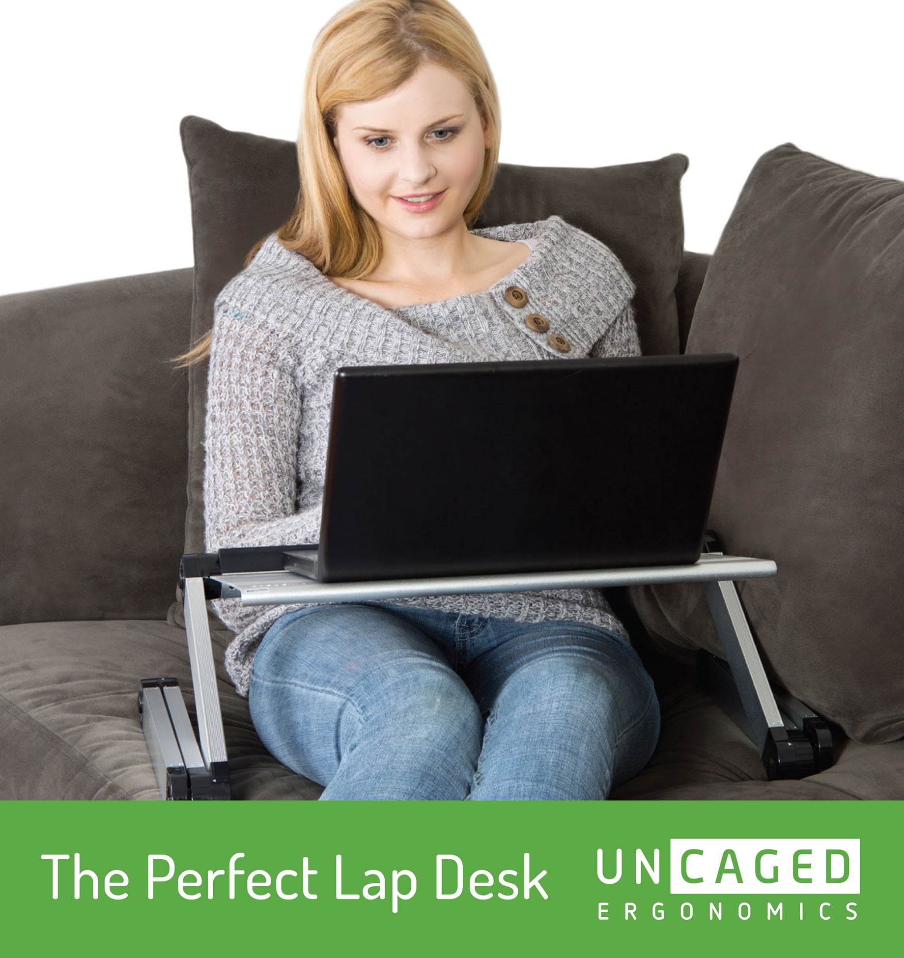 WorkEZ Executive adjustable aluminum laptop stand & ergonomic lap desk –  UncagedErgonomics