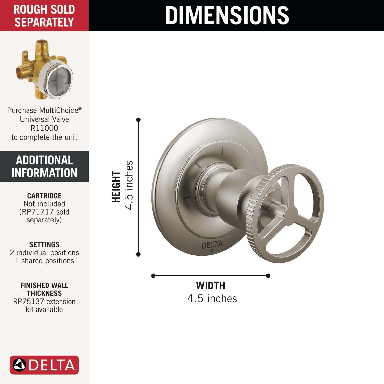 Delta T11858-SS Bath-Shower-Facc - View #3