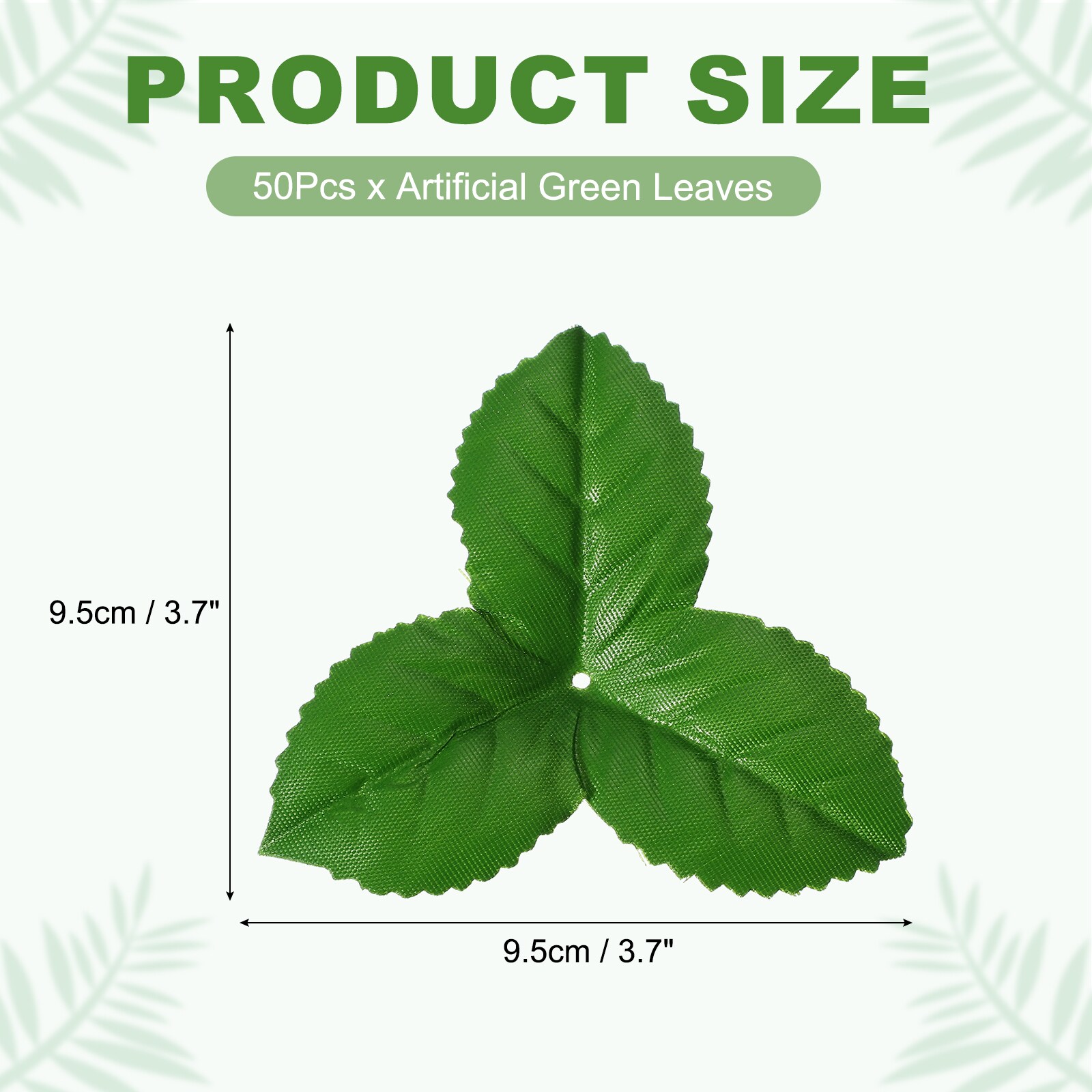 PATIKIL 3.7inch Artificial Green Leaves 50pcs Greenery Leaves Faux ...