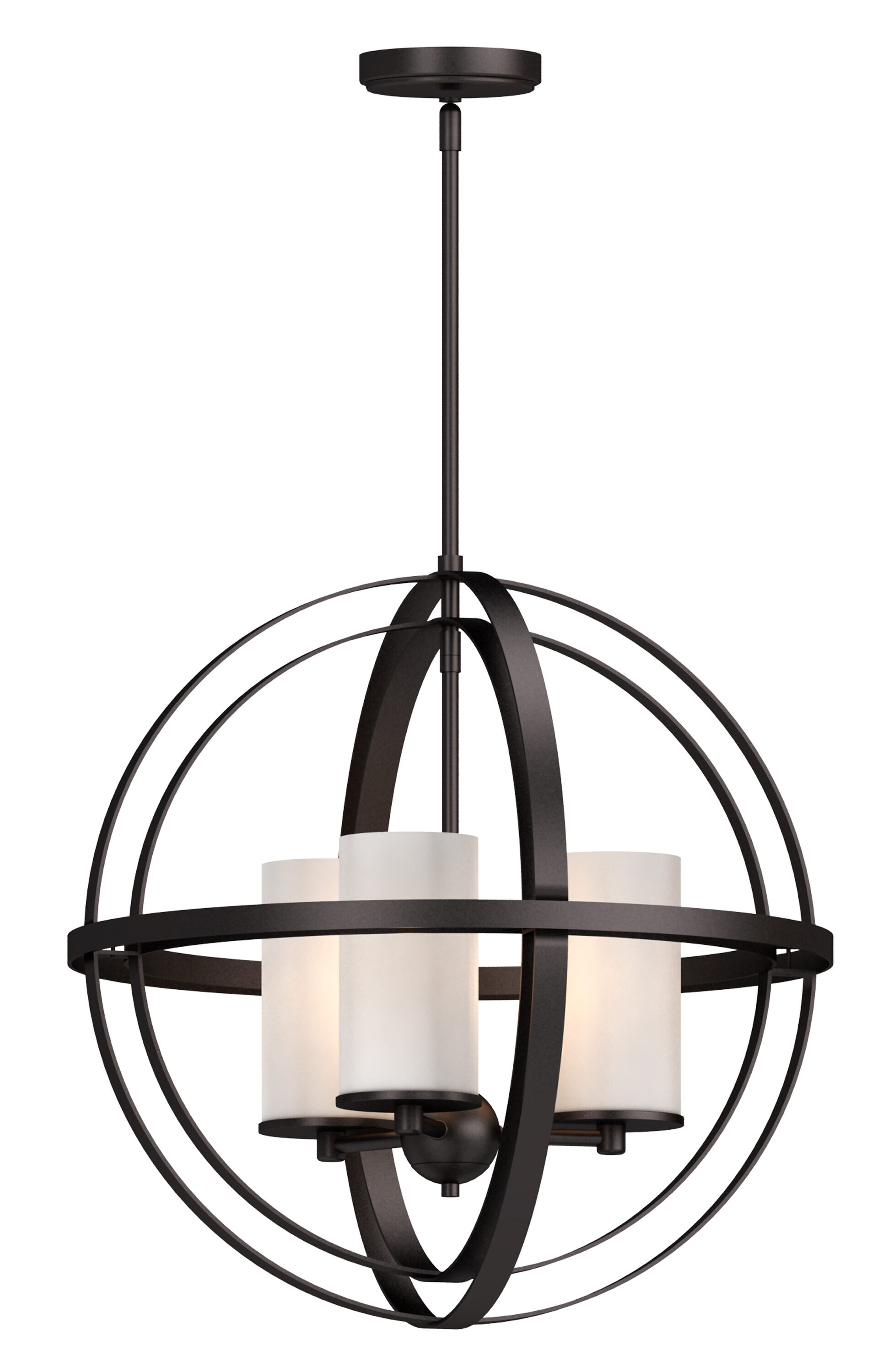 Ethereal Ambience Antique Bronze Globe Chandelier with Etched Glass