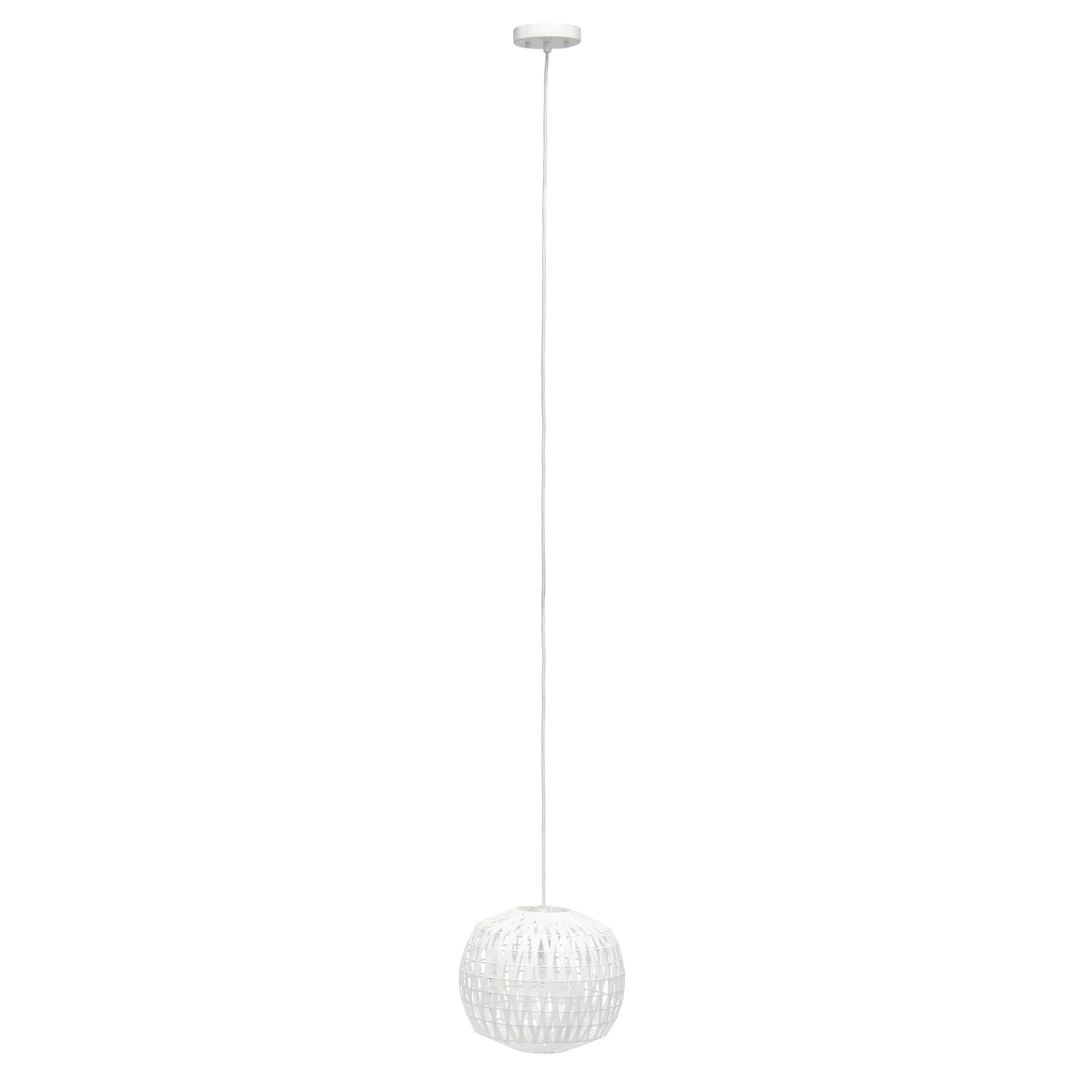 Lalia Home LHP-3008-WH Organix White Bohemian/global Bell Medium Hanging Pendant light
