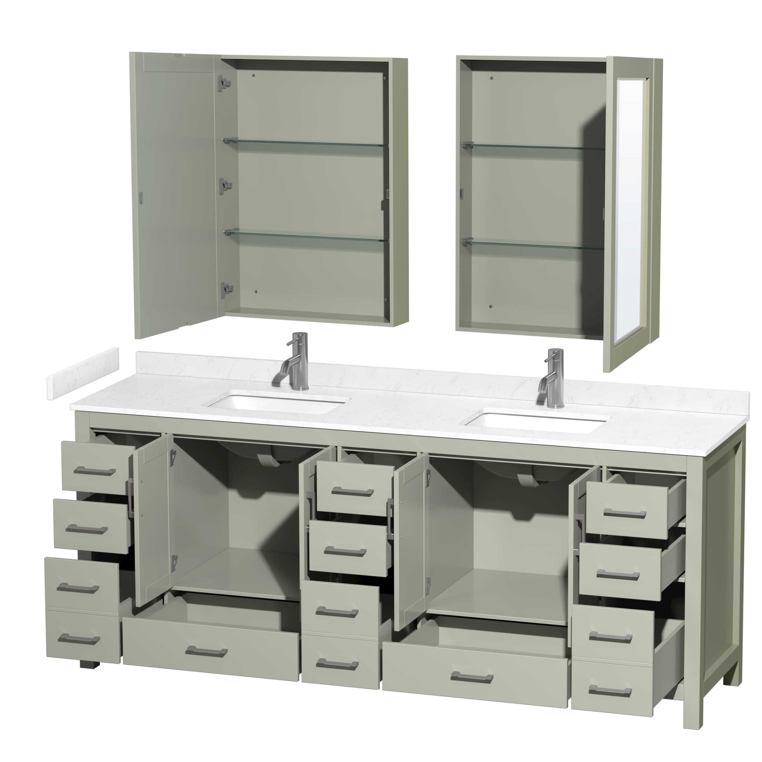 Wyndham Collection WCS141484DLGC2UNSMED Bath-Vanity-Combo - View #2