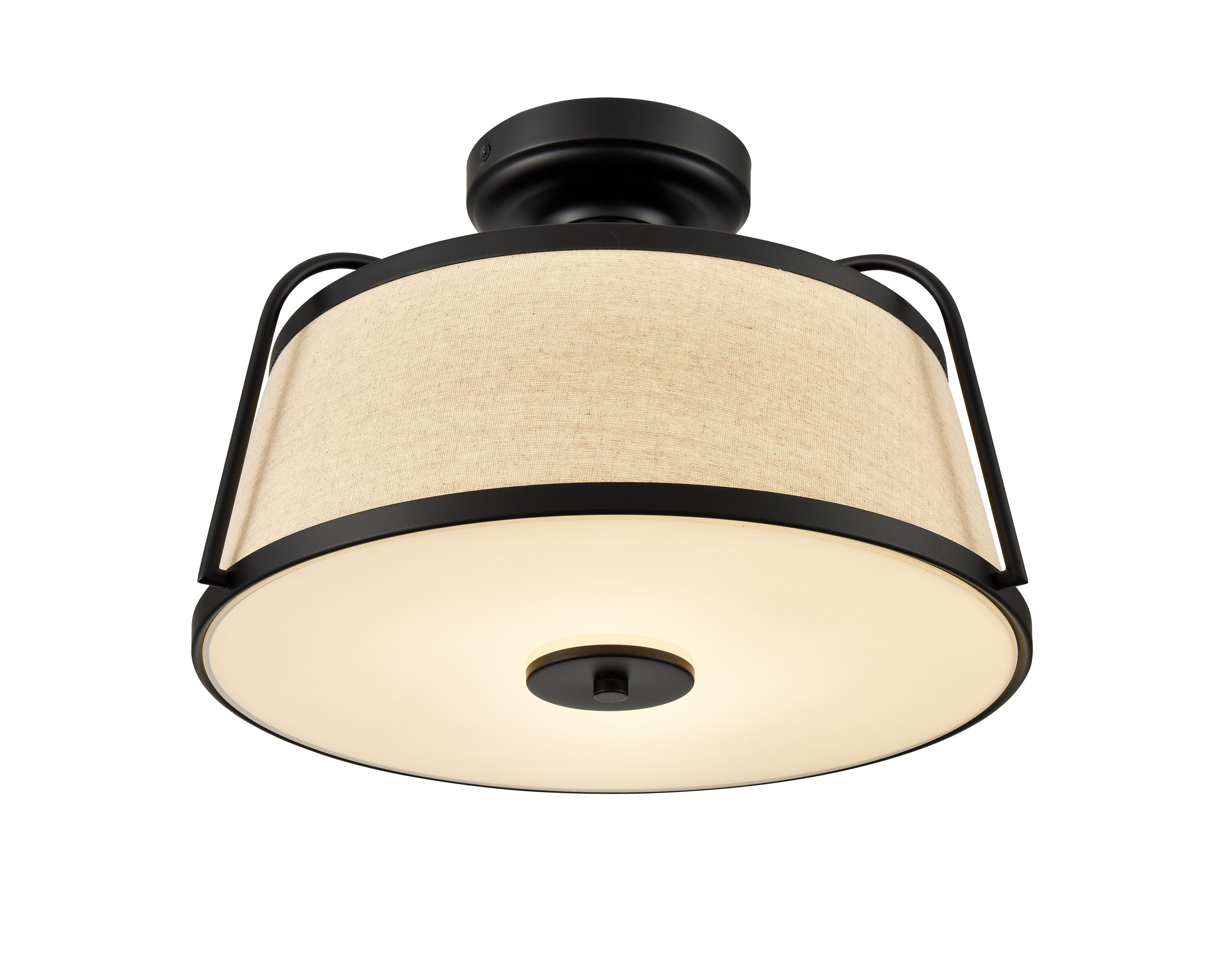 Millennium Lighting 78201-MB 1 -Light 15.13-in Matte Black Indoor/Outdoor Integrated LED Semi Flush Mount Light