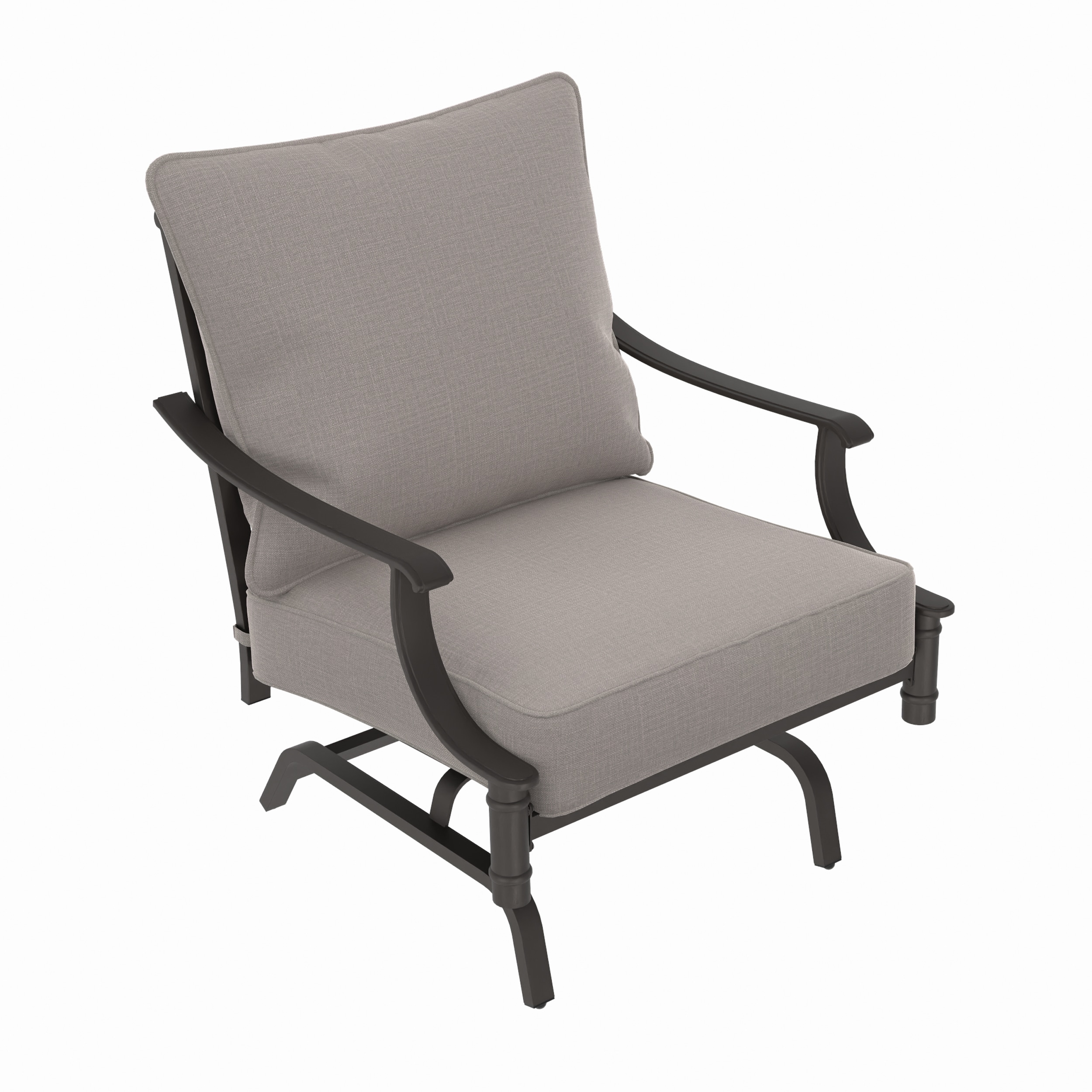 Allen + Roth Thomas Lake Set Of 2 Gray Steel Frame Conversation Chair 