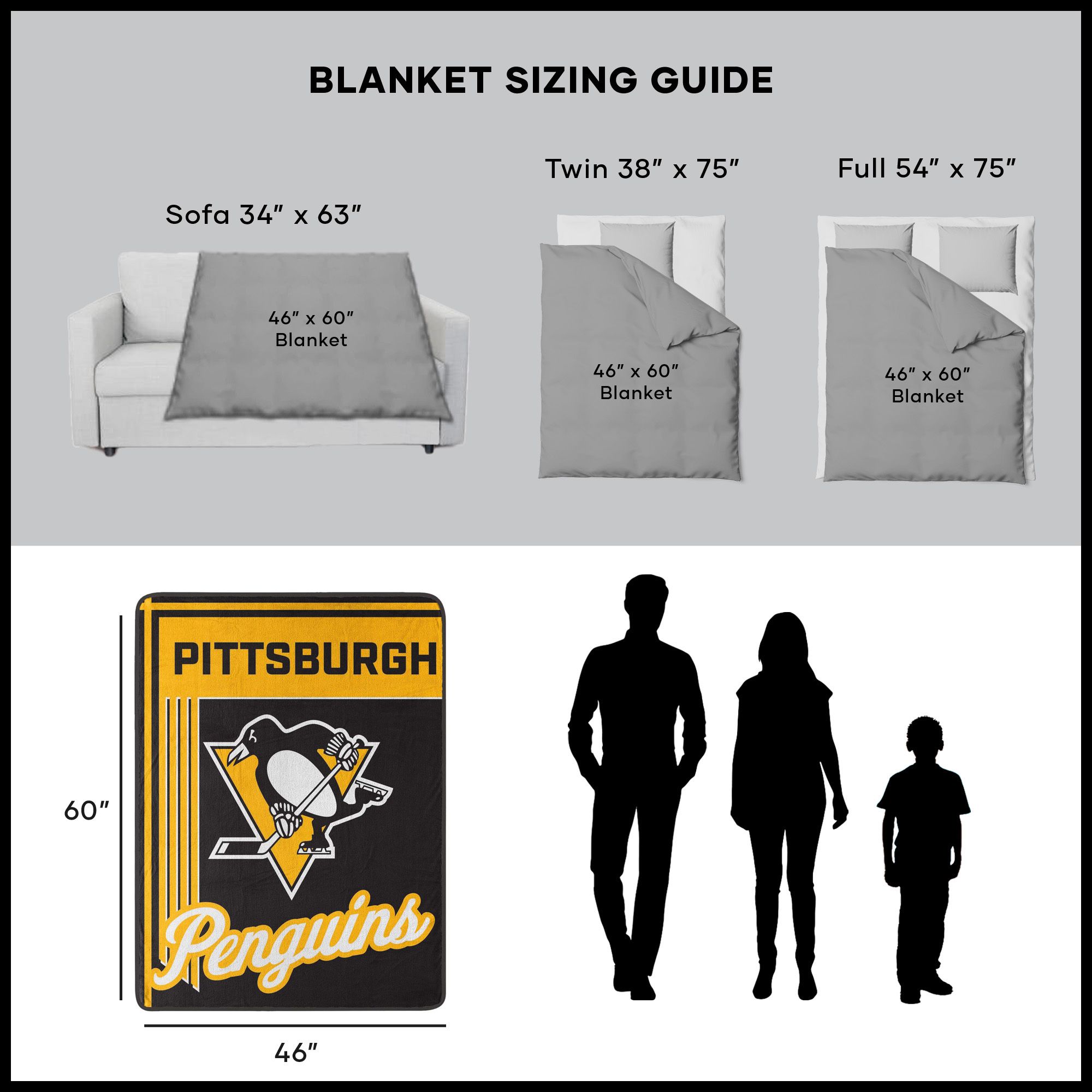 Sweet Home Collection LOW-NHL-60B-PENG Blankets-And-Throws - View #3