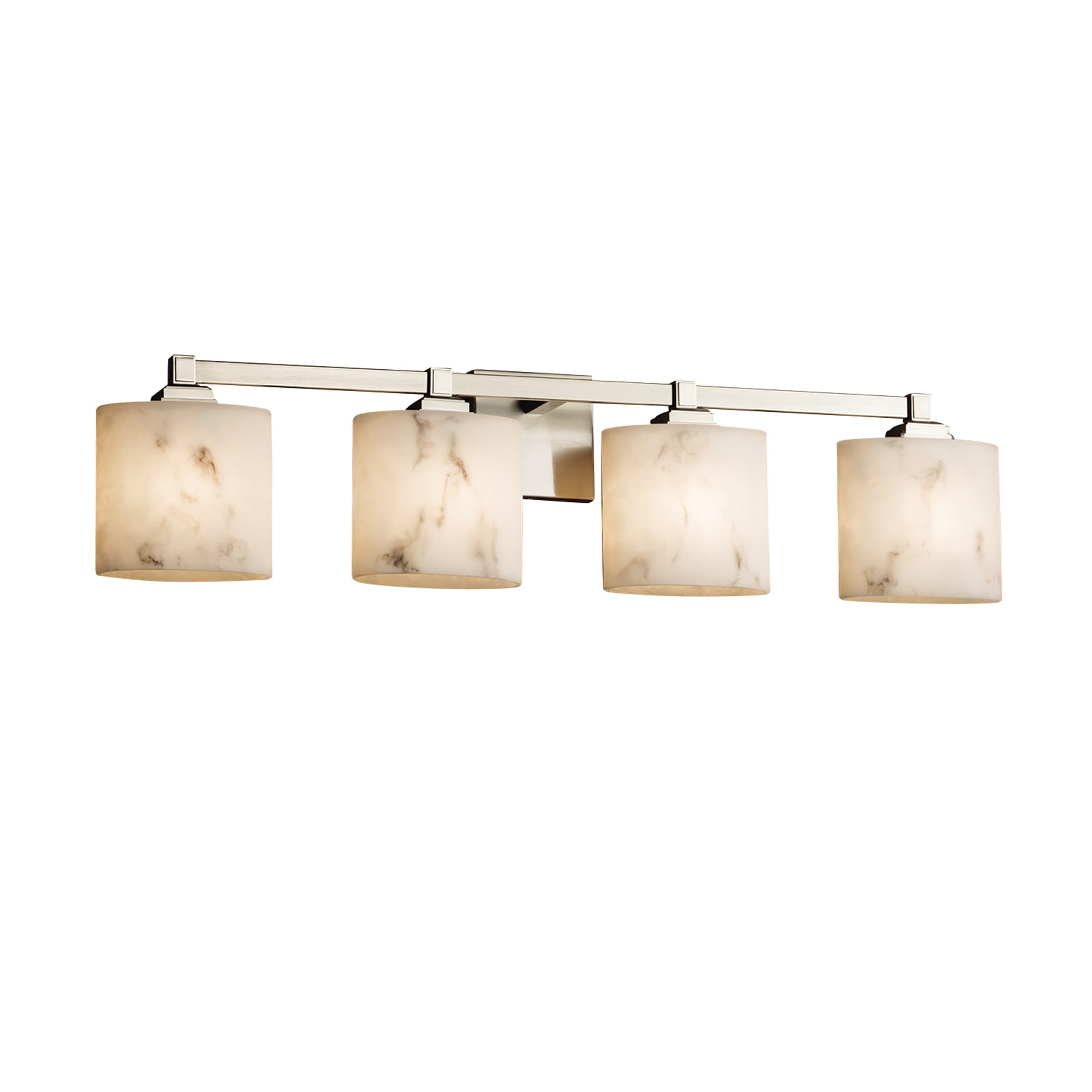 Justice Design Group FAL-8434-30-NC-LED4 LumenAria 33.5-in 4-Light Brushed Nickel LED Transitional Vanity Light