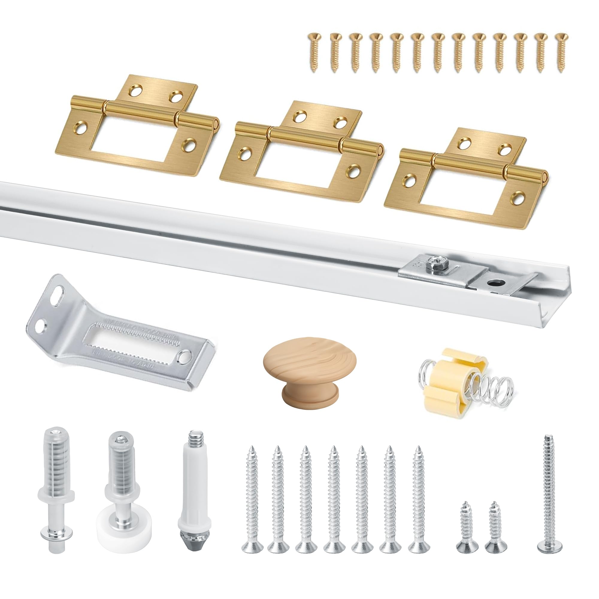JOWEI  24 Inch Bifold Door Hardware Kit with Metal Track and Guide Wheels for Closet and Folding Doors durable home and garden
