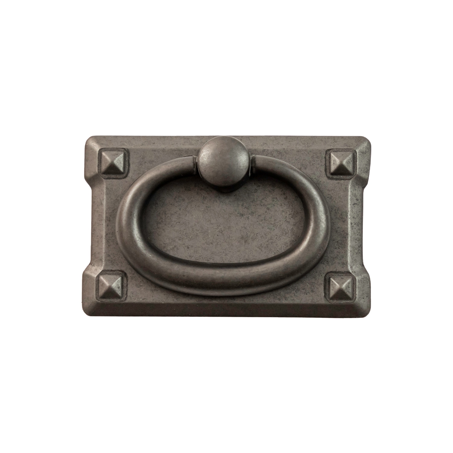 Hickory Hardware Old Mission 1-1/8-in Center to Center Black Mist Antique Rectangular Ring Drawer Pull