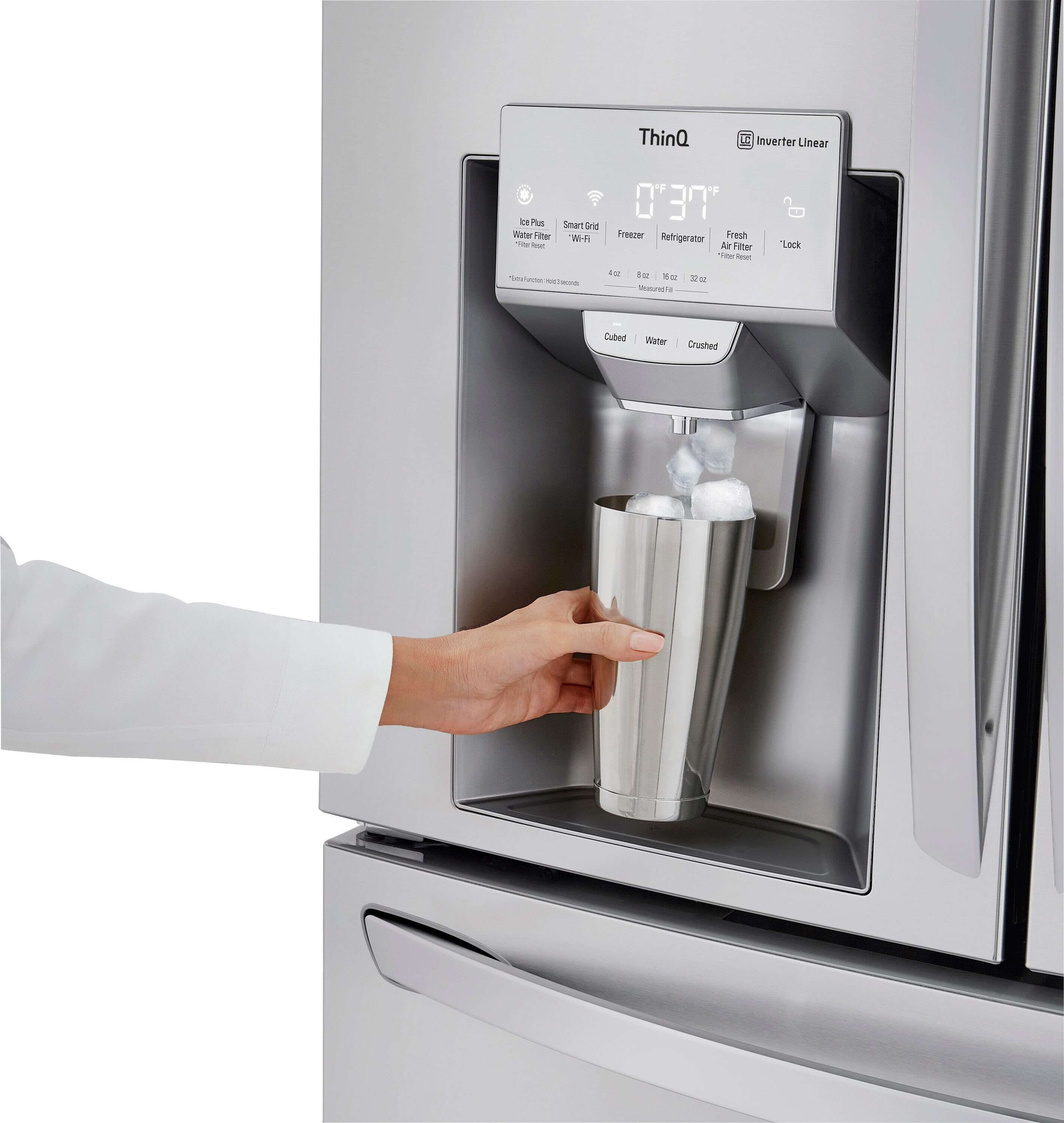 LG Counter-depth Craft Ice 22.5-cu ft 4-Door Smart French Door Refrigerator with Dual Ice Maker, Water and Ice Dispenser and Door within Door (Fingerprint Resistant) ENERGY STAR
