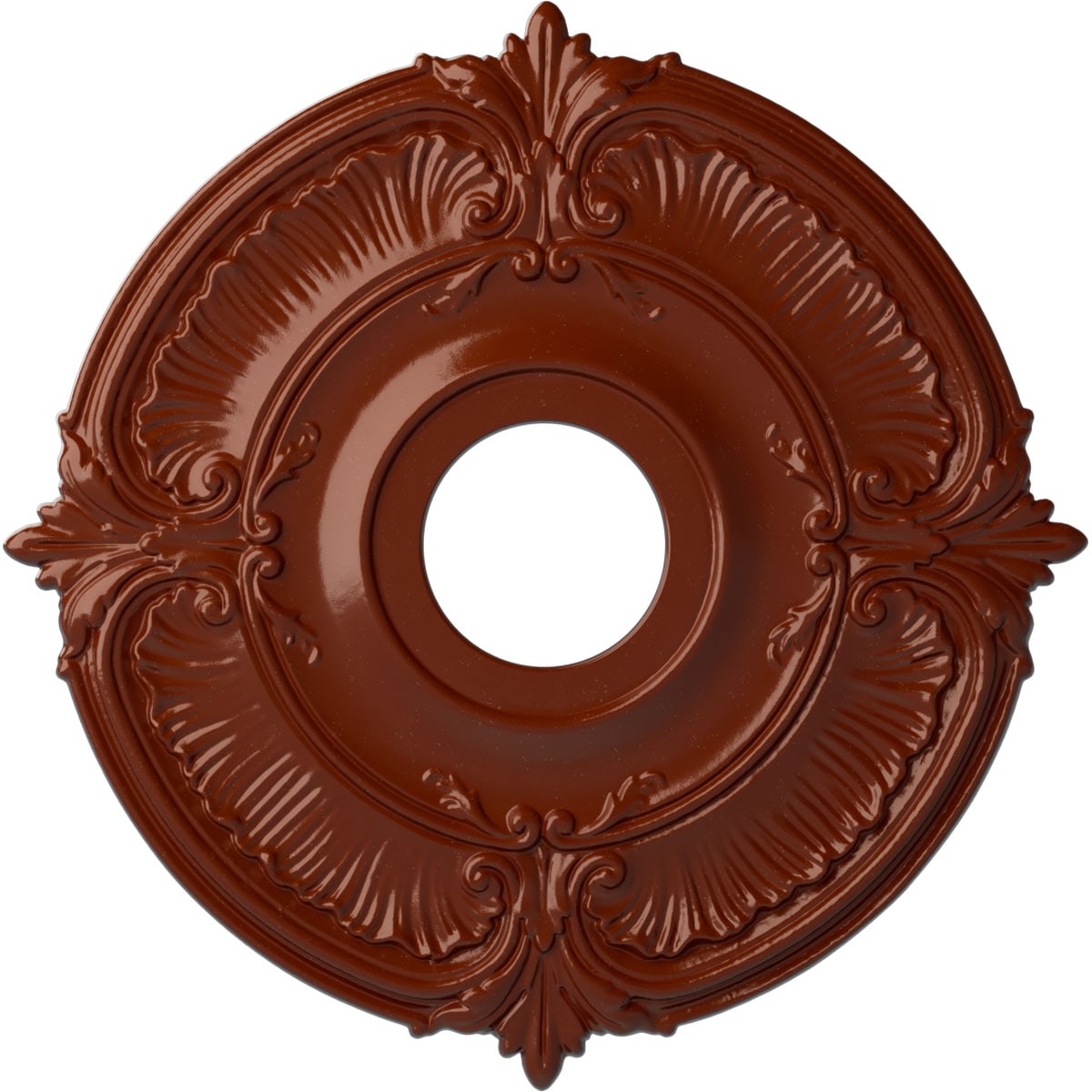 Ekena Millwork CM18ATFIF Attica 18-in W x 18-in L Painted Firebrick Polyurethane Whole Ceiling Medallion