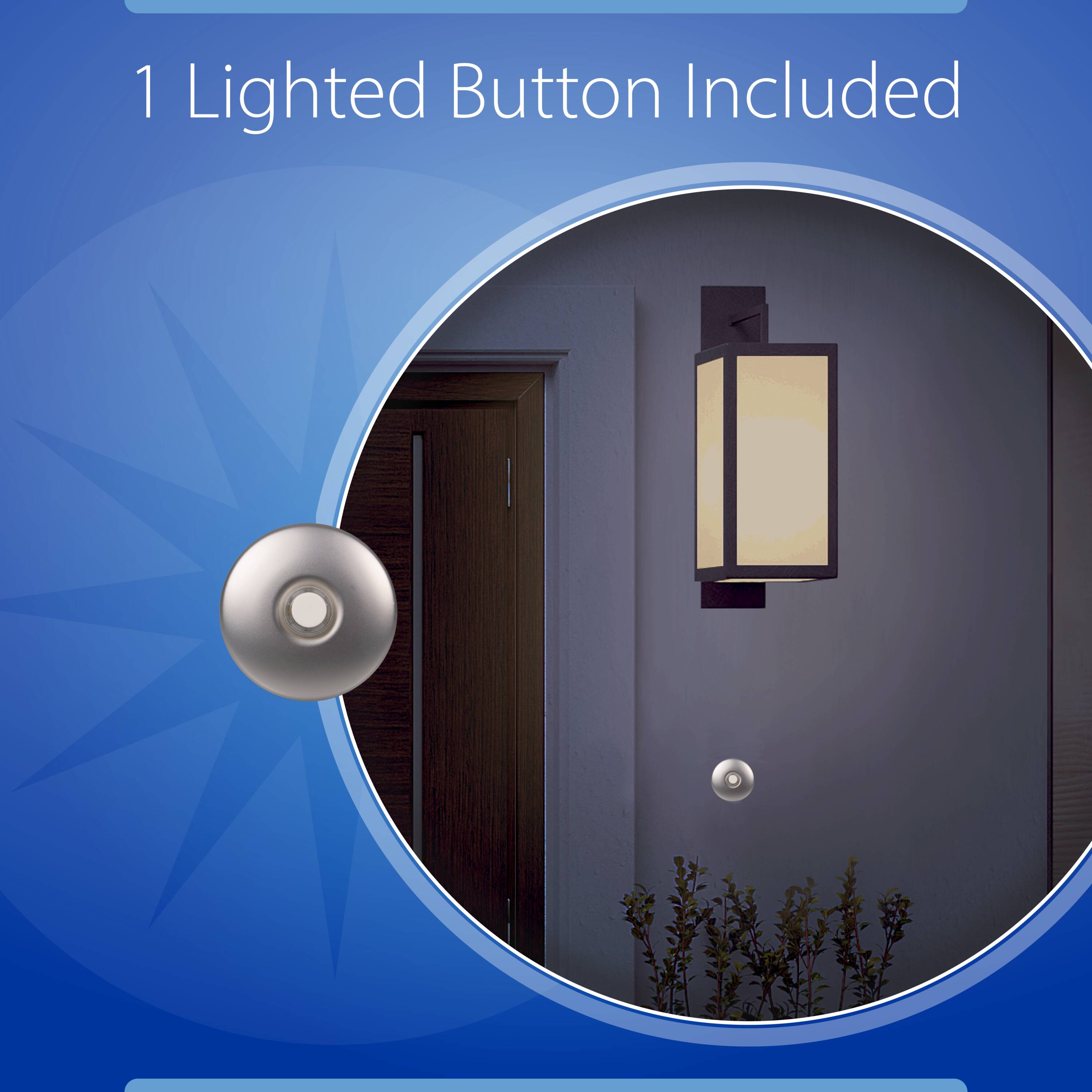 White Plastic Single-Gang Electronic Door Chime Kit with Lighted Button