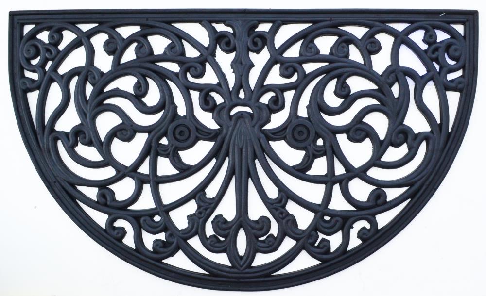Imports Decor 798RBM Black Rubber Half-round Outdoor Door mat