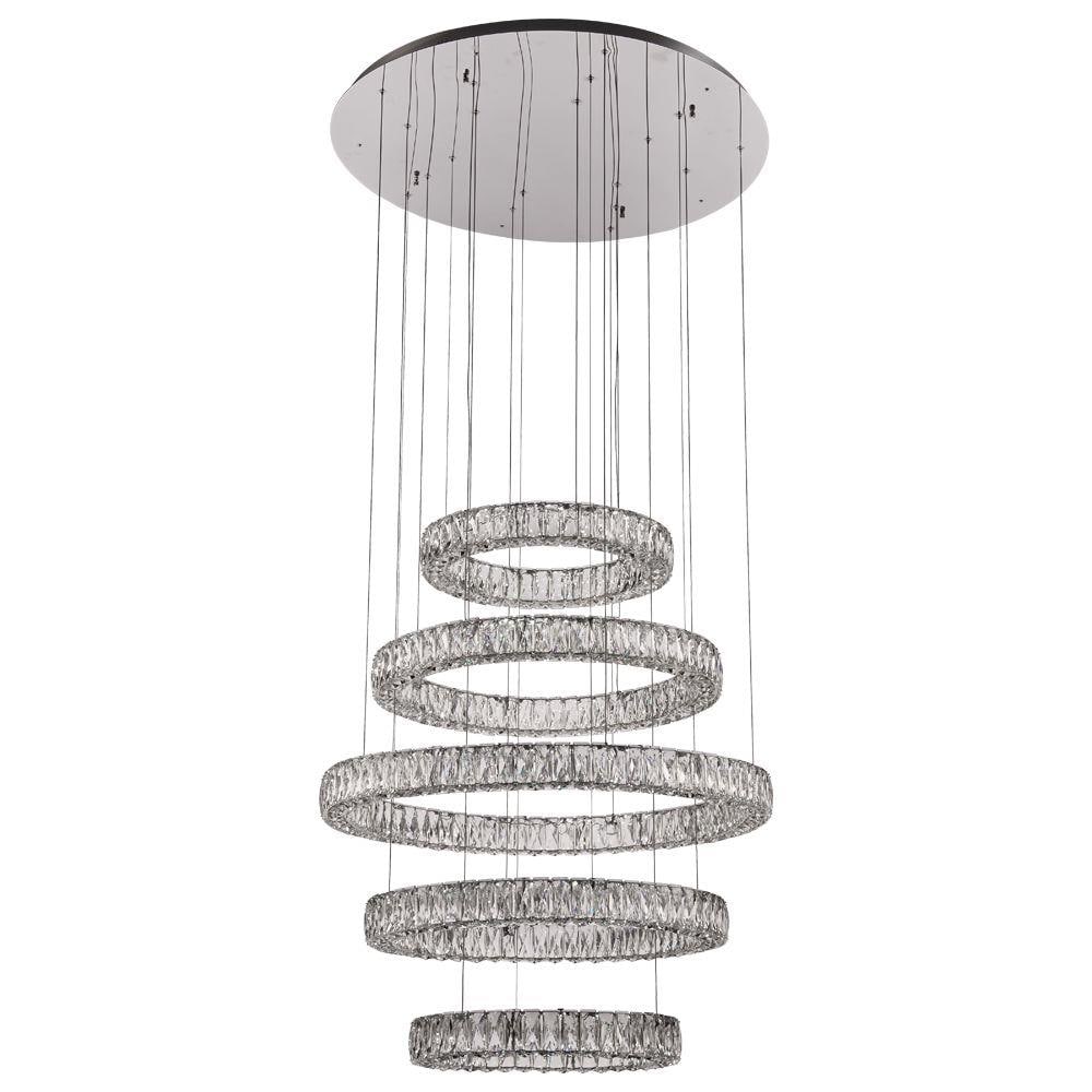 PLC Lighting 90079PC 1-Light 26-in Polished Chrome LED Flush Mount Light