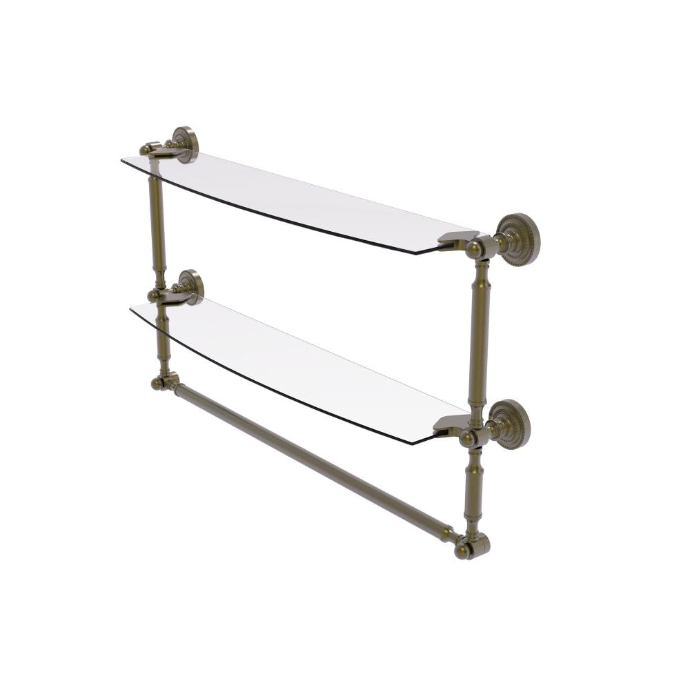 Allied Brass DT-34TB/24-ABR Dottingham Antique Brass 2 -Tier Wall mount Bathroom Shelf ( 24-in x 15-in x 5-in )