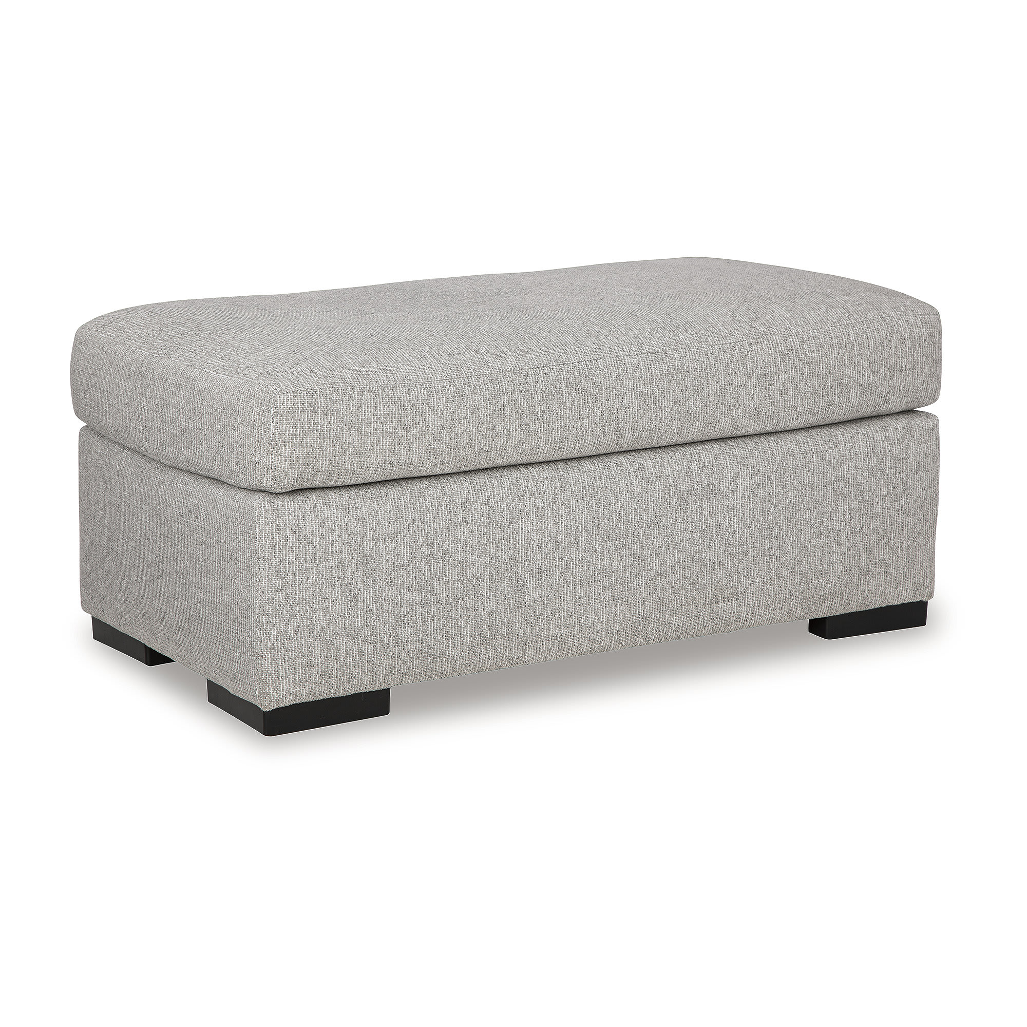 Signature Design by Ashley 5450314 Evansley Pewter Gray Contemporary Style Ottoman with Next Gen Nuvella Machine Washable Fabric