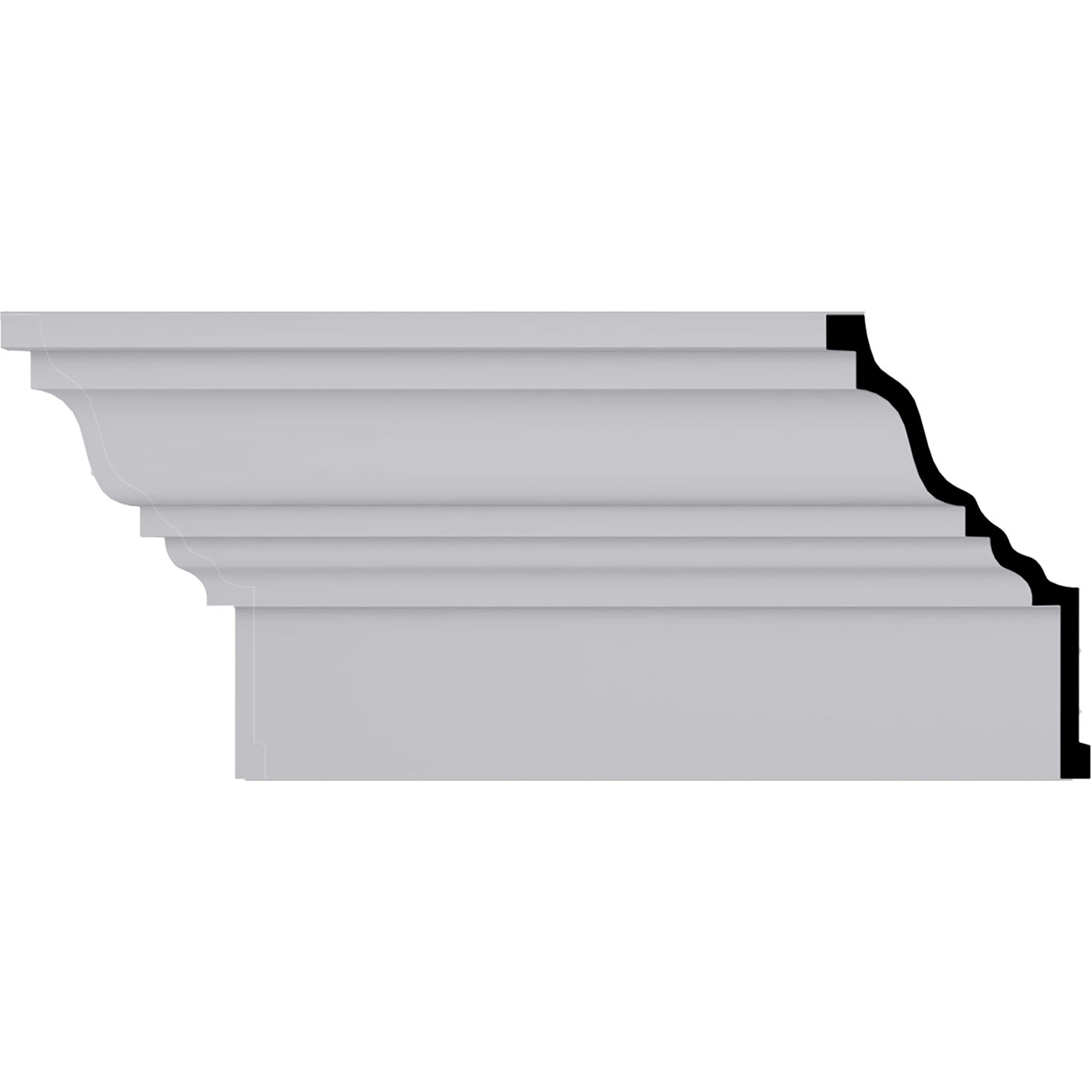 Ekena Millwork 687595 Large 12-1/8-in x 7-ft 10-1/2-in Primed Urethane Crown Moulding 12 -Pack