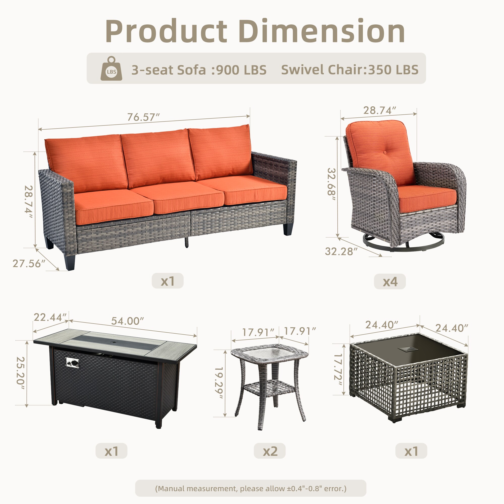 weaxty HMB8503YZGNCRS810S1 Patio-Conversation-Sets - View #7