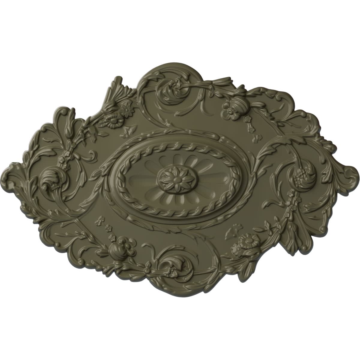 Ekena Millwork CM30SGPTF Strasbourg 20-in W x 30.5-in L Painted Turtle Polyurethane Whole Ceiling Medallion
