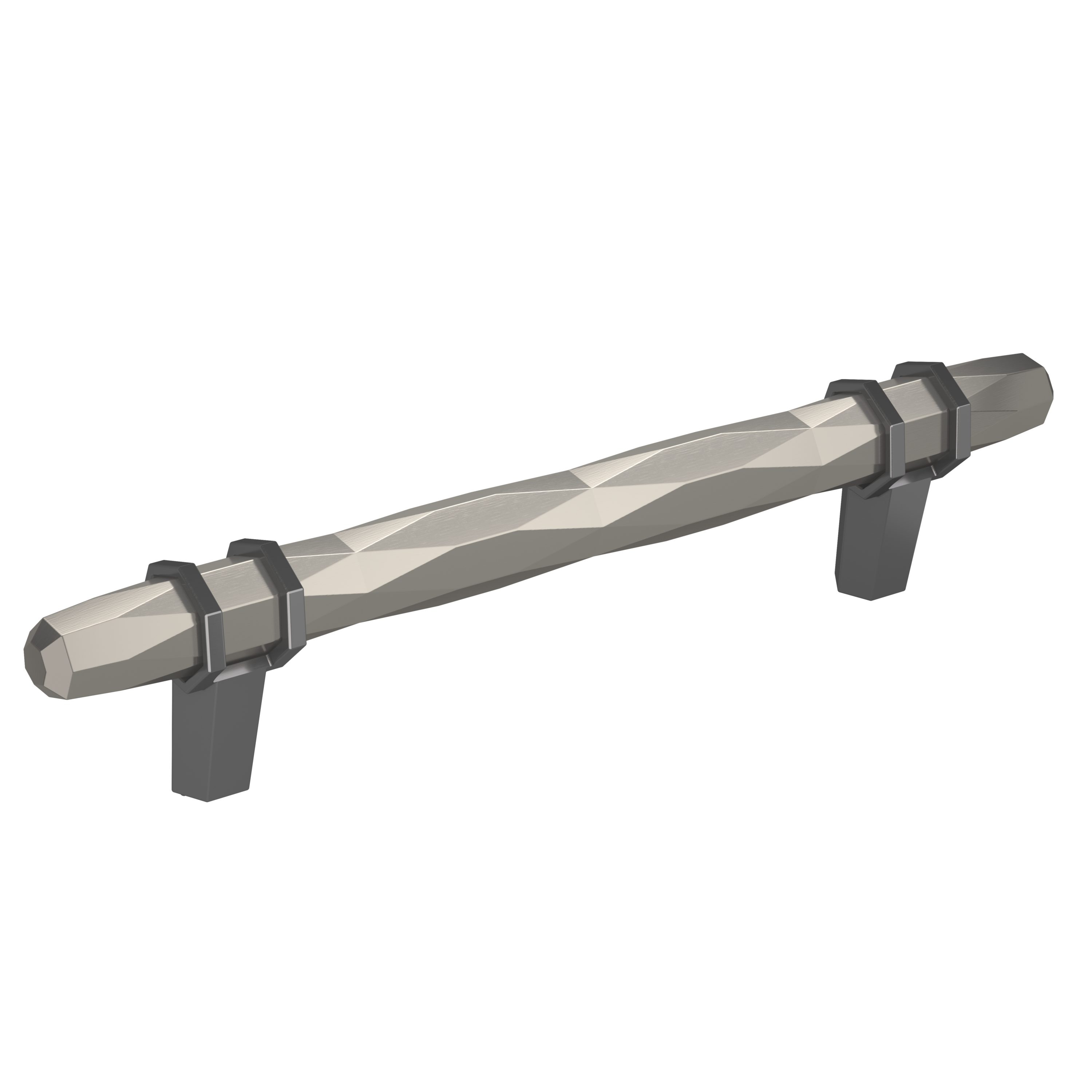 Amerock BP36649G10BCR London 5-1/16-in , 128mm Center to Center Satin Nickel/Black Chrome Cylindrical Bar