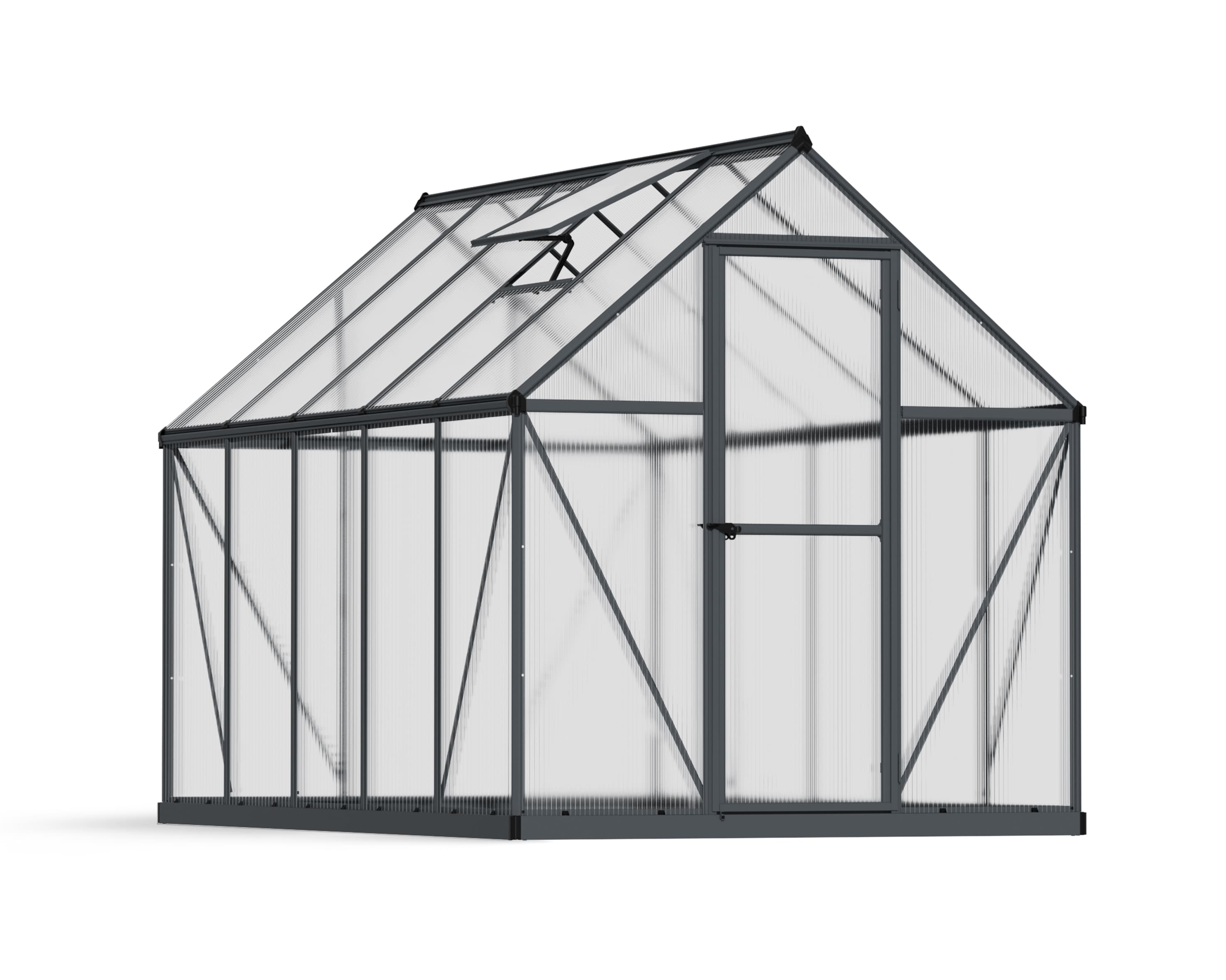 Canopia by Palram 706057 Mythos 10-ft L x 6-ft W x 6.8-ft H Gray Frame/Clear Panels Greenhouse Kit