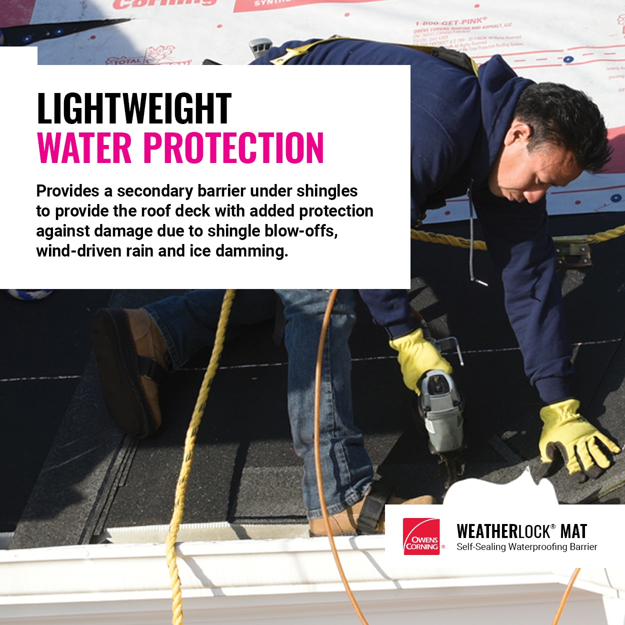 WeatherLock® Mat Self-Sealing Waterproofing Barrier - Owens Corning®  Roofing