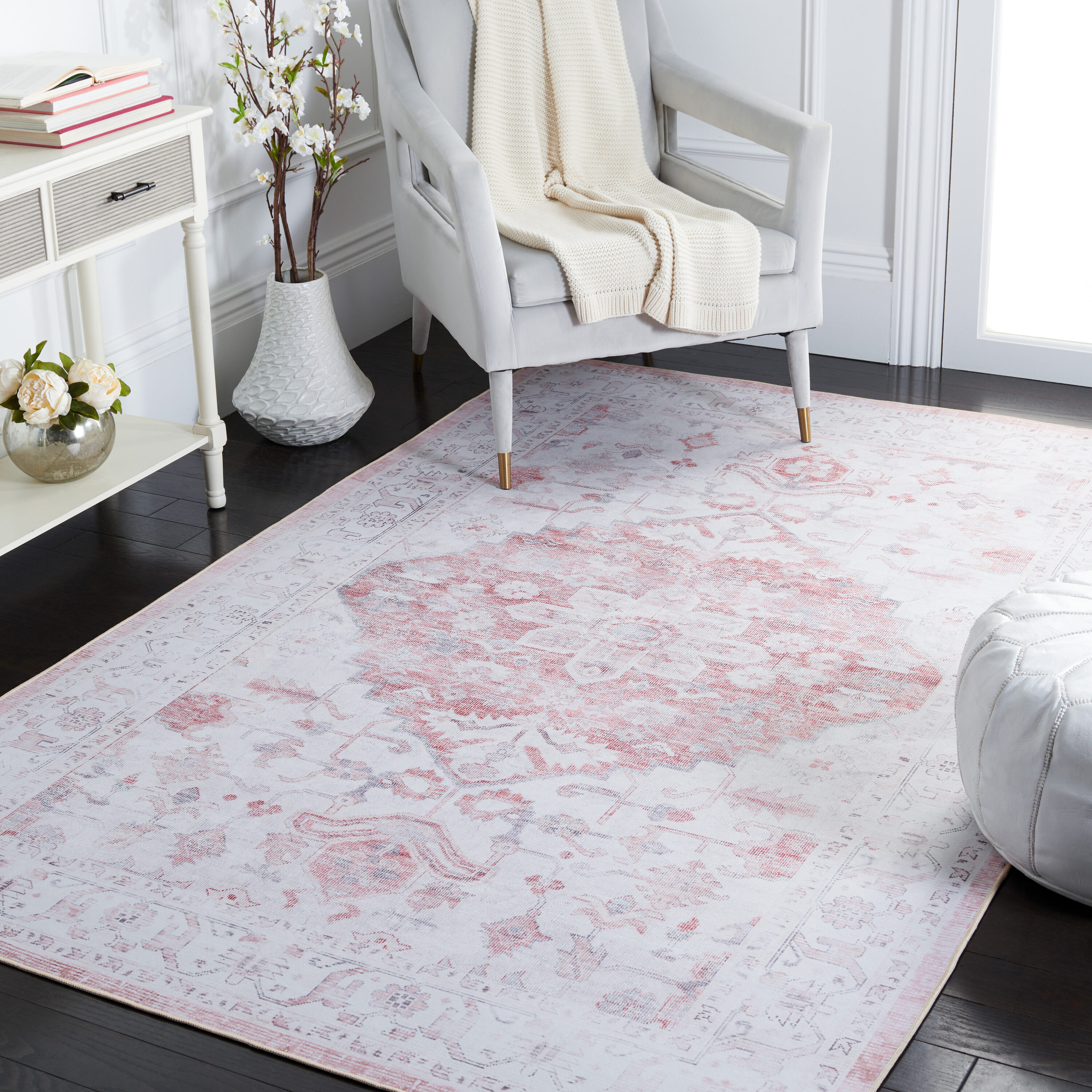 Safavieh TSN129B-9 Tucson 9 x 12 (ft) Loomed Polyester Beige/Rust Rectangular Indoor Border Machine washable Area rug