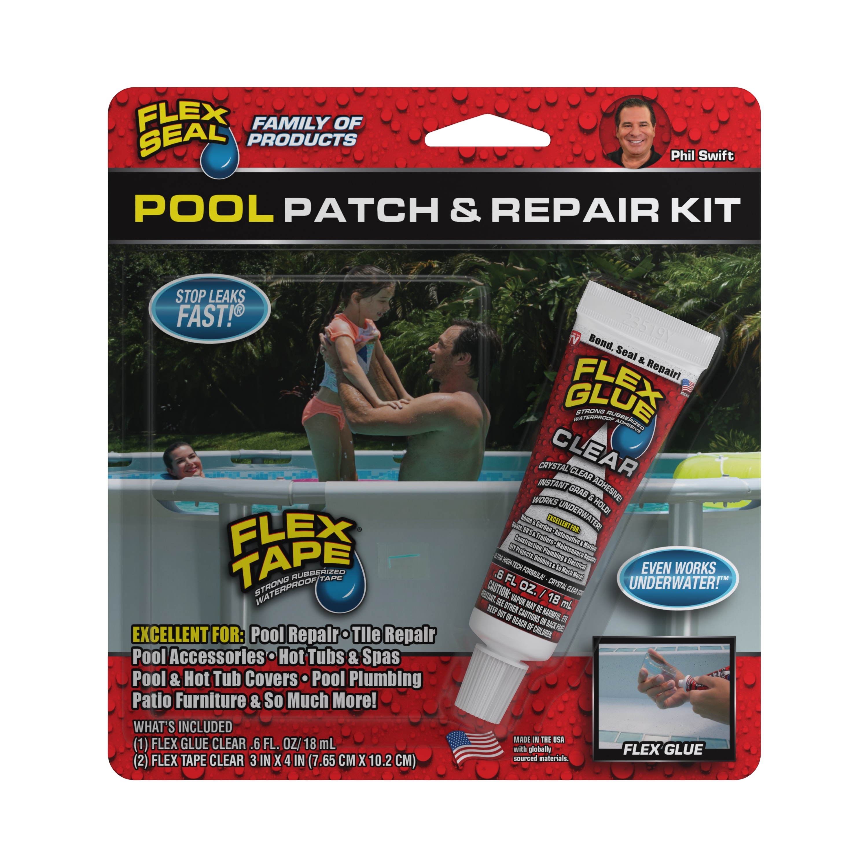 Flex Seal KITPOOLMINI-6 0.3-ft Pool vinyl repair patch kit