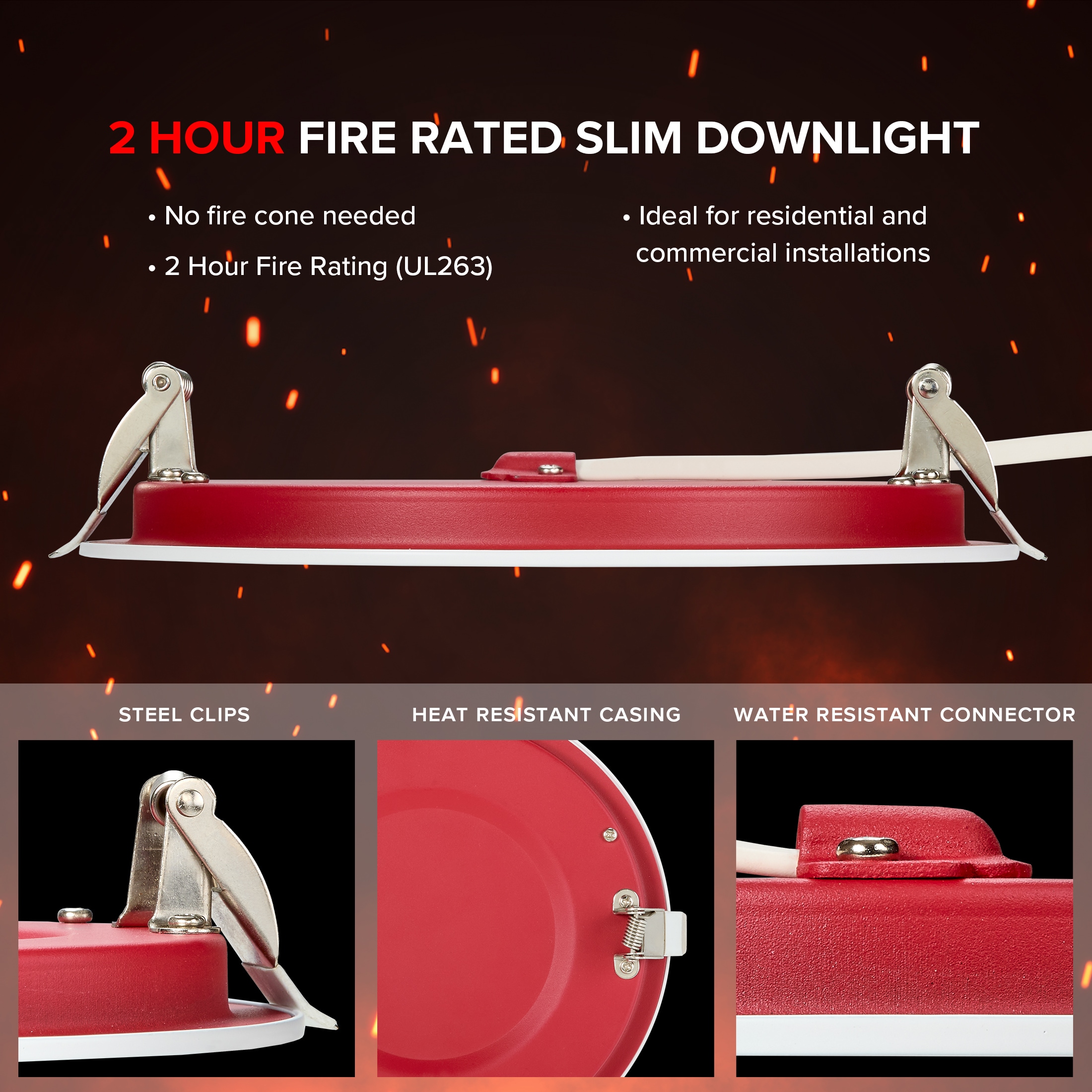 6-Inch White Aluminum Dimmable LED Downlight with J-Box