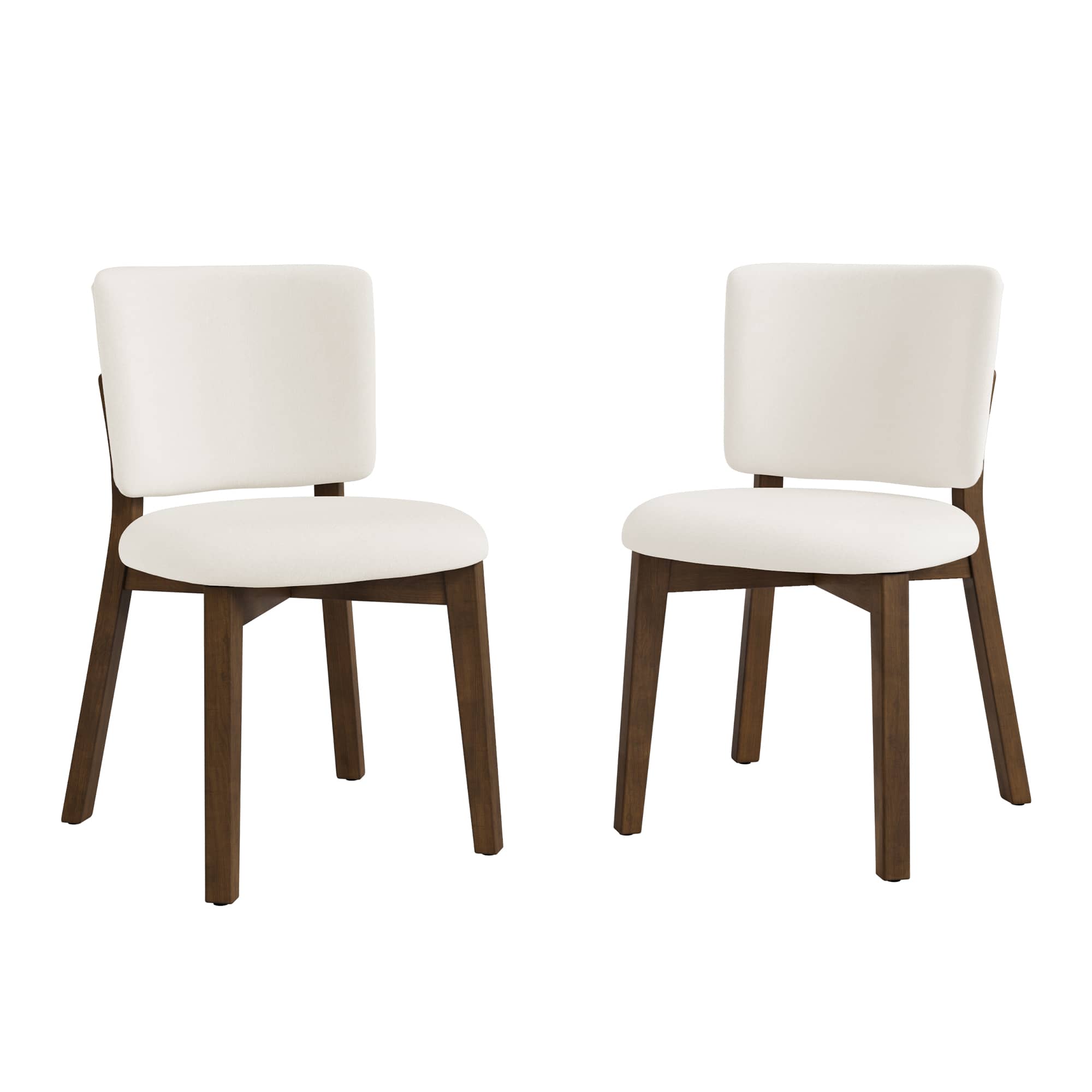 LUE BONA Wooden Dining Chairs with Back Set of 2/4, Modern Fabric Upholstered Kitchen Chairs in Flaxen for Kitchen Dining Living Room, Restaurant