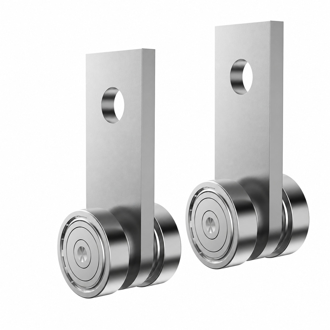 Aoibox  2 Wheel Trolley Assembly Rollers for 1 5 8 in Wide Strut Channel Garage Hoist and Pulley Systems Silver